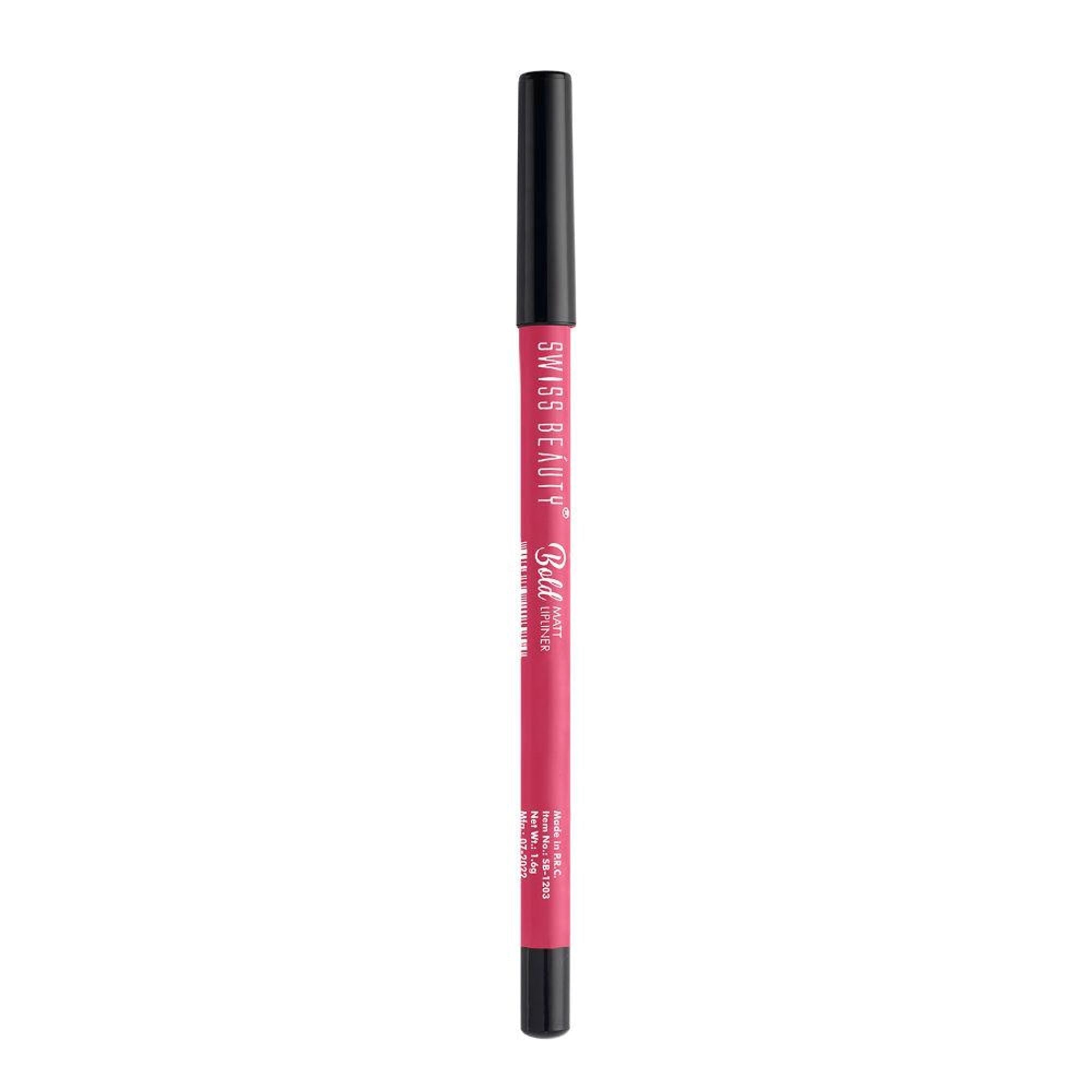 Swiss Beauty Bold Matt Lip Liner Pencil, Long-lasting , Matte Finish , Non-Drying - 10 Pink Crush