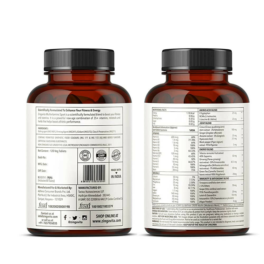 Zingavita Multivitamin Sports Tablets