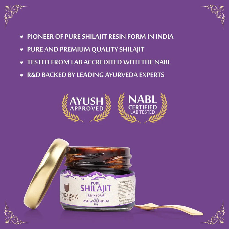 Upakarma Ayurveda Pure Shilajit Resin with Ashwagandha