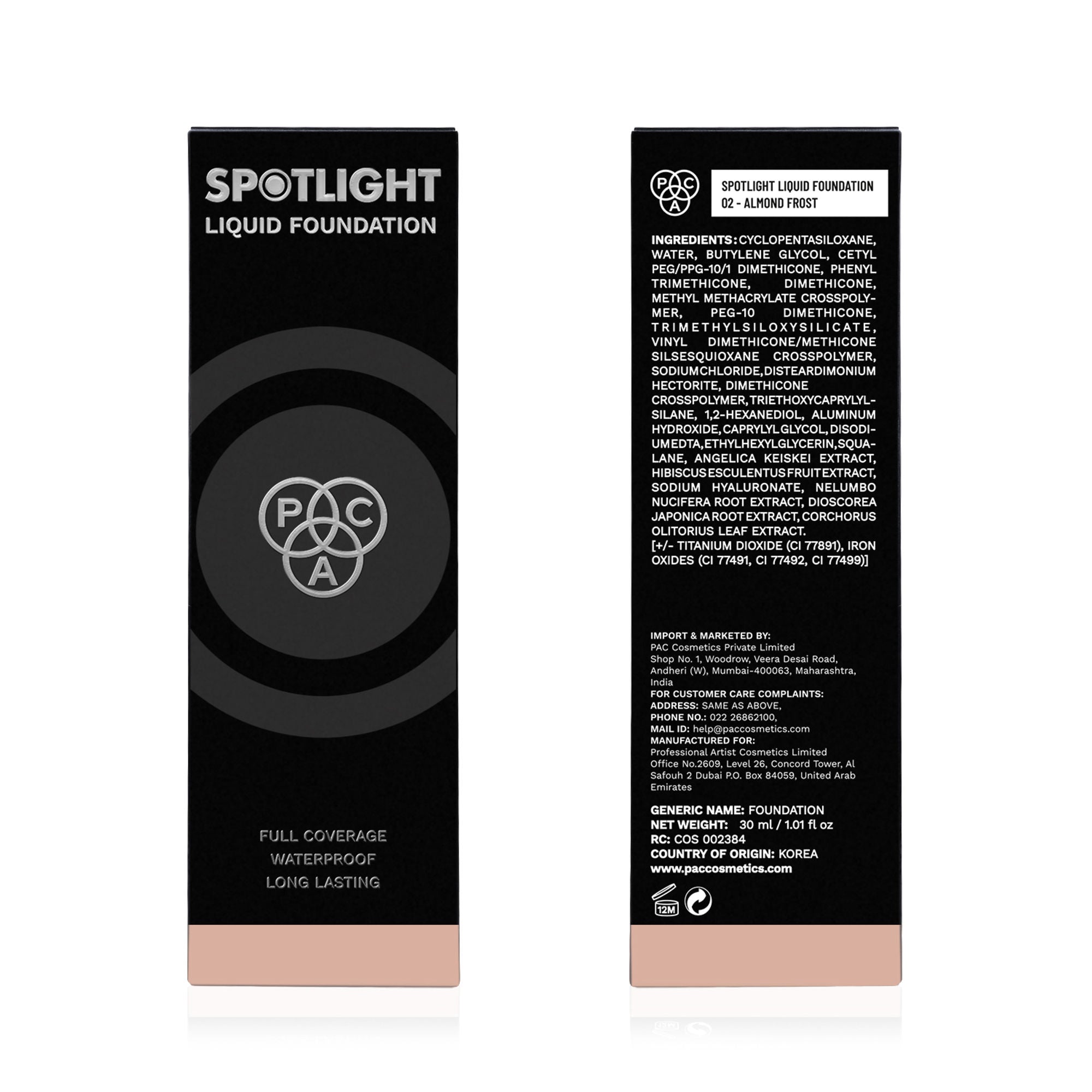PAC Studio Spotlight Liquid Foundation - 02 Almond Frost
