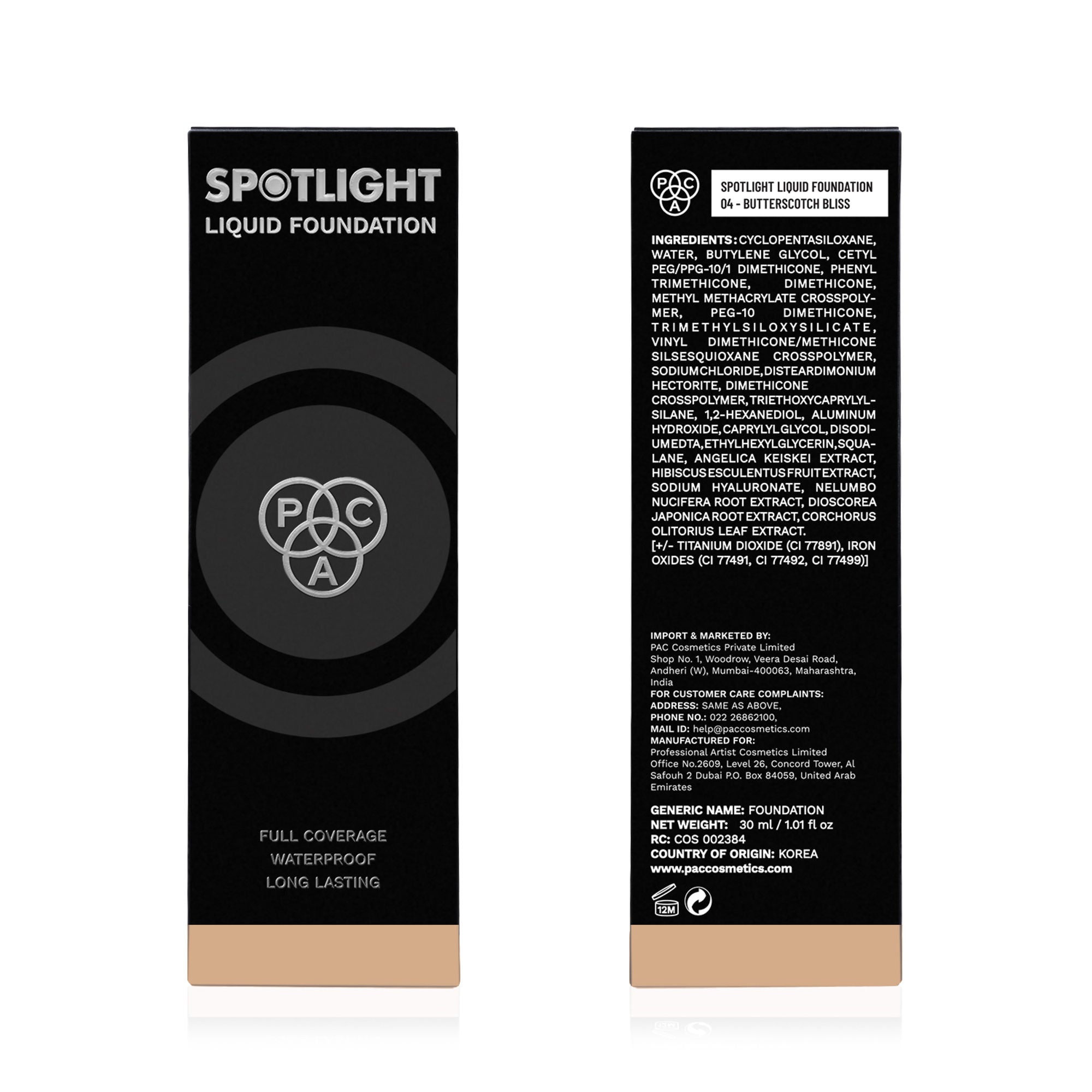 PAC Studio Spotlight Liquid Foundation - 04 Butterscotch Bliss