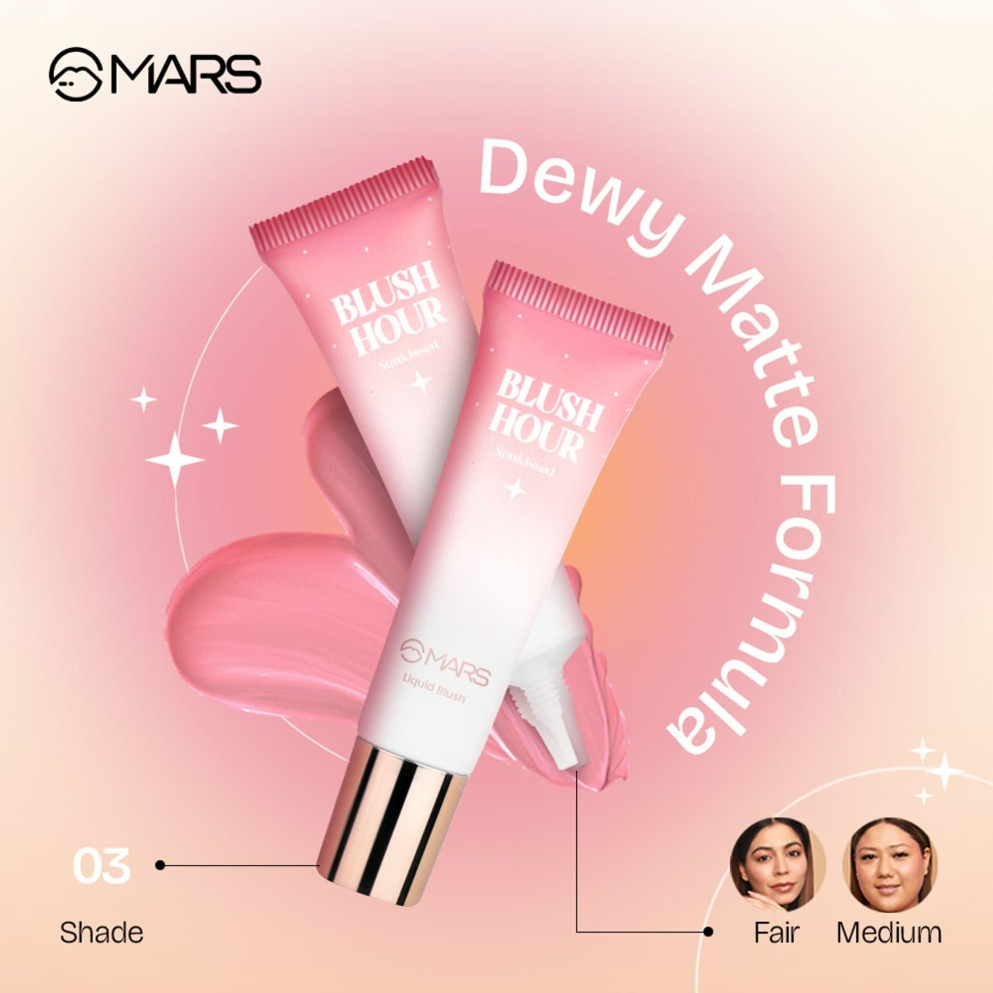 MARS Cosmetics Liquid Blush Hour Dewy-Matte Finish - 03 Sunkissed