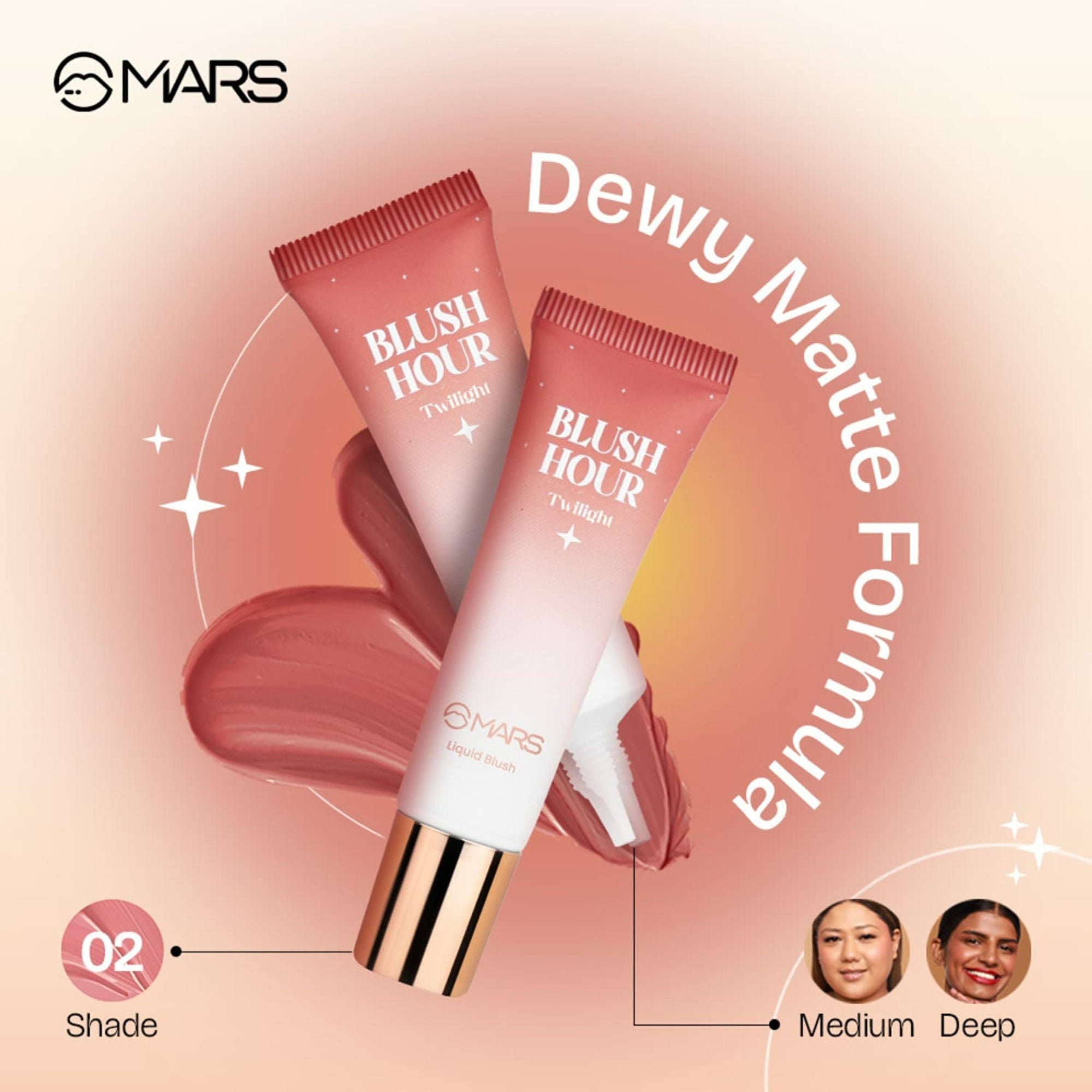 MARS Cosmetics Liquid Blush Hour Dewy-Matte Finish - 02 Twilight