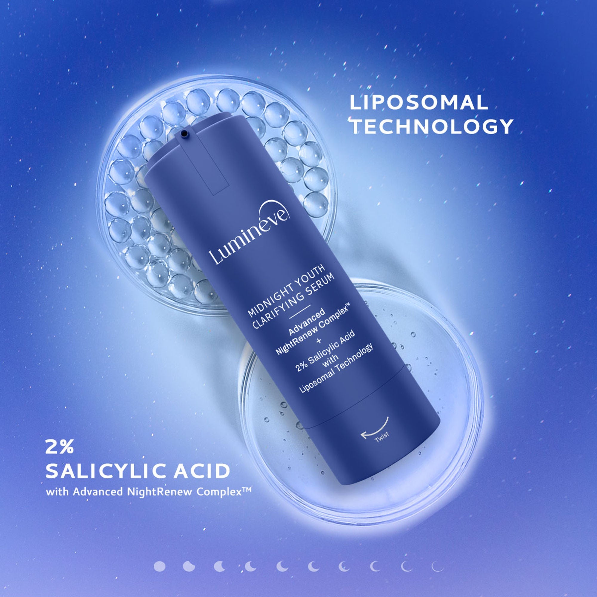 Lumineve 2% Salicylic Acid Face Serum for Active Acne & Pores with Advanced NightRenew Complex