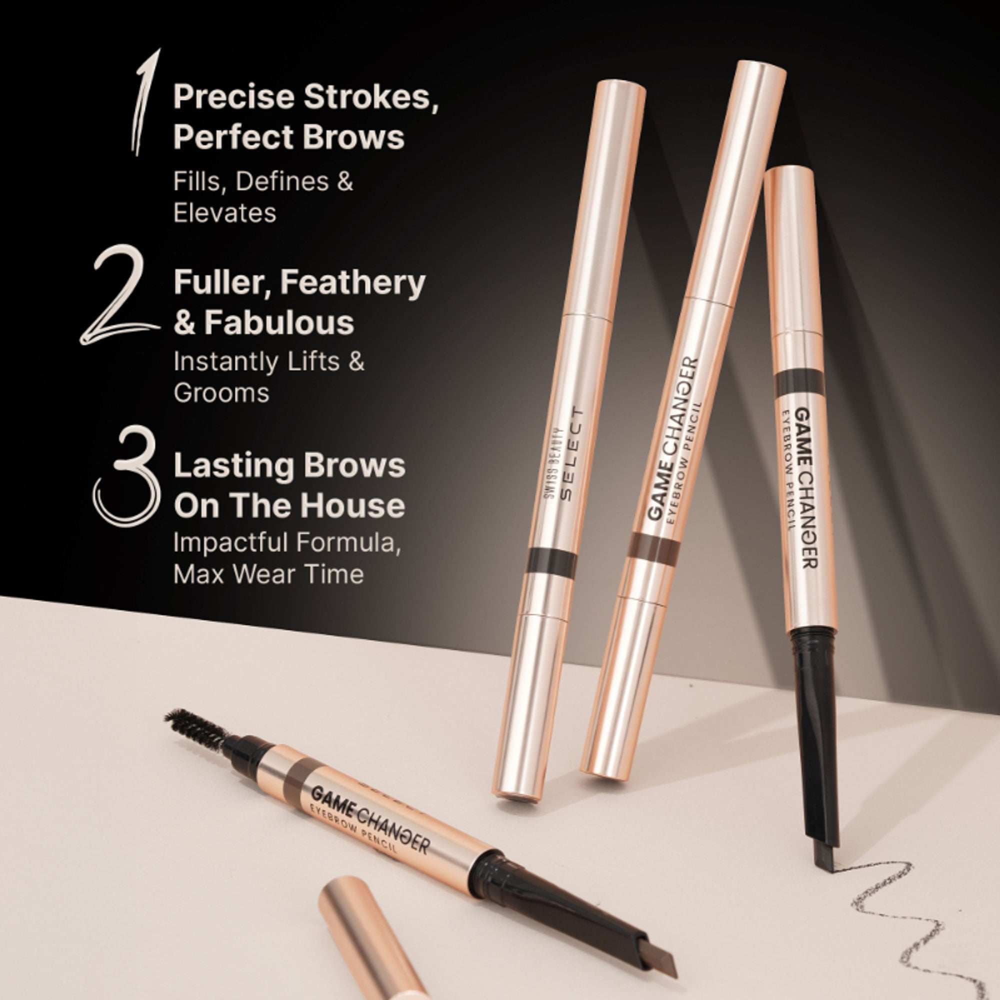 Swiss Beauty Select Game Changer Eyebrow Pencil - 1 Ash Brown