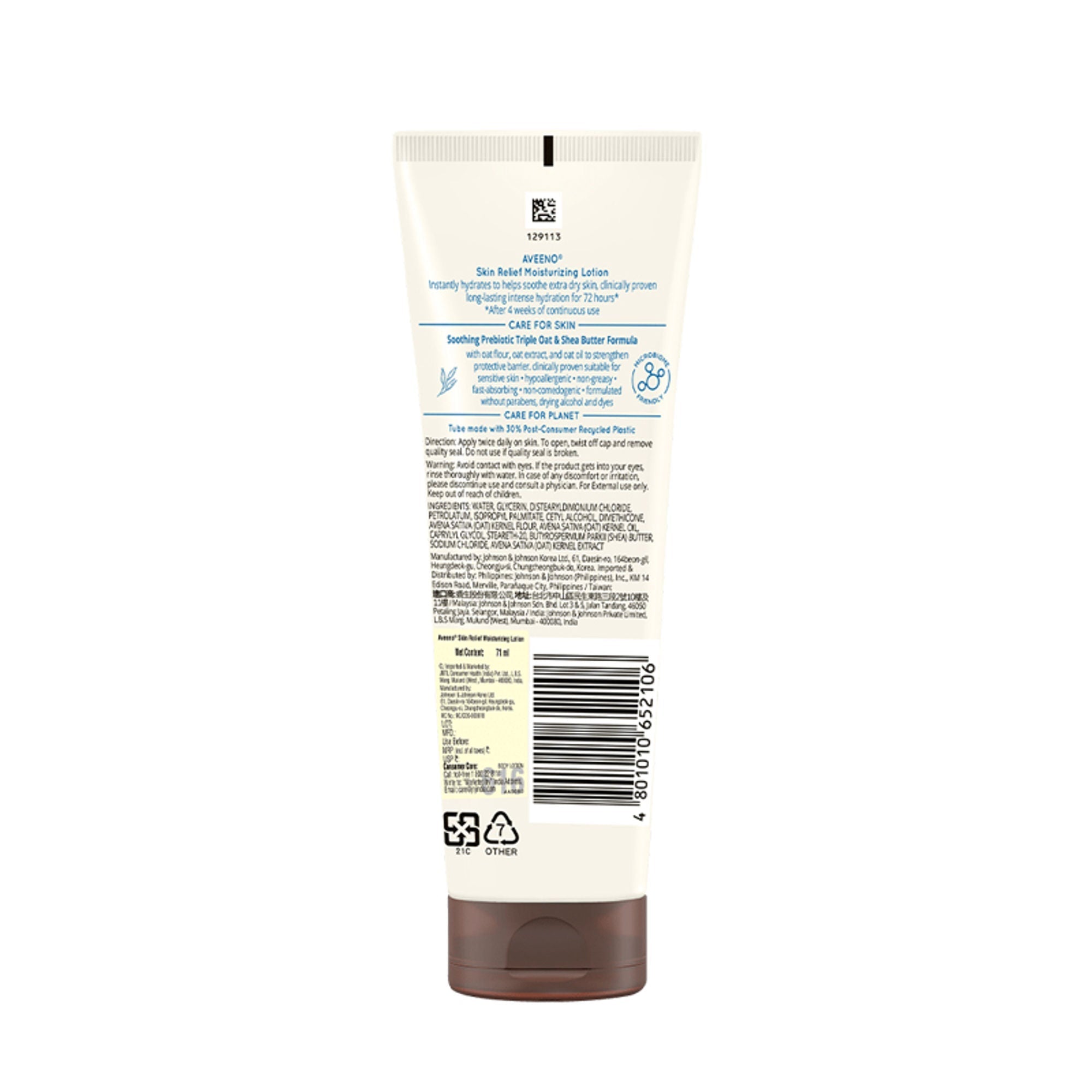 Aveeno Skin Relief Moisturising Lotion - Oat + Shea Butter Body Moisturizer For Dry & Sensitive Skin