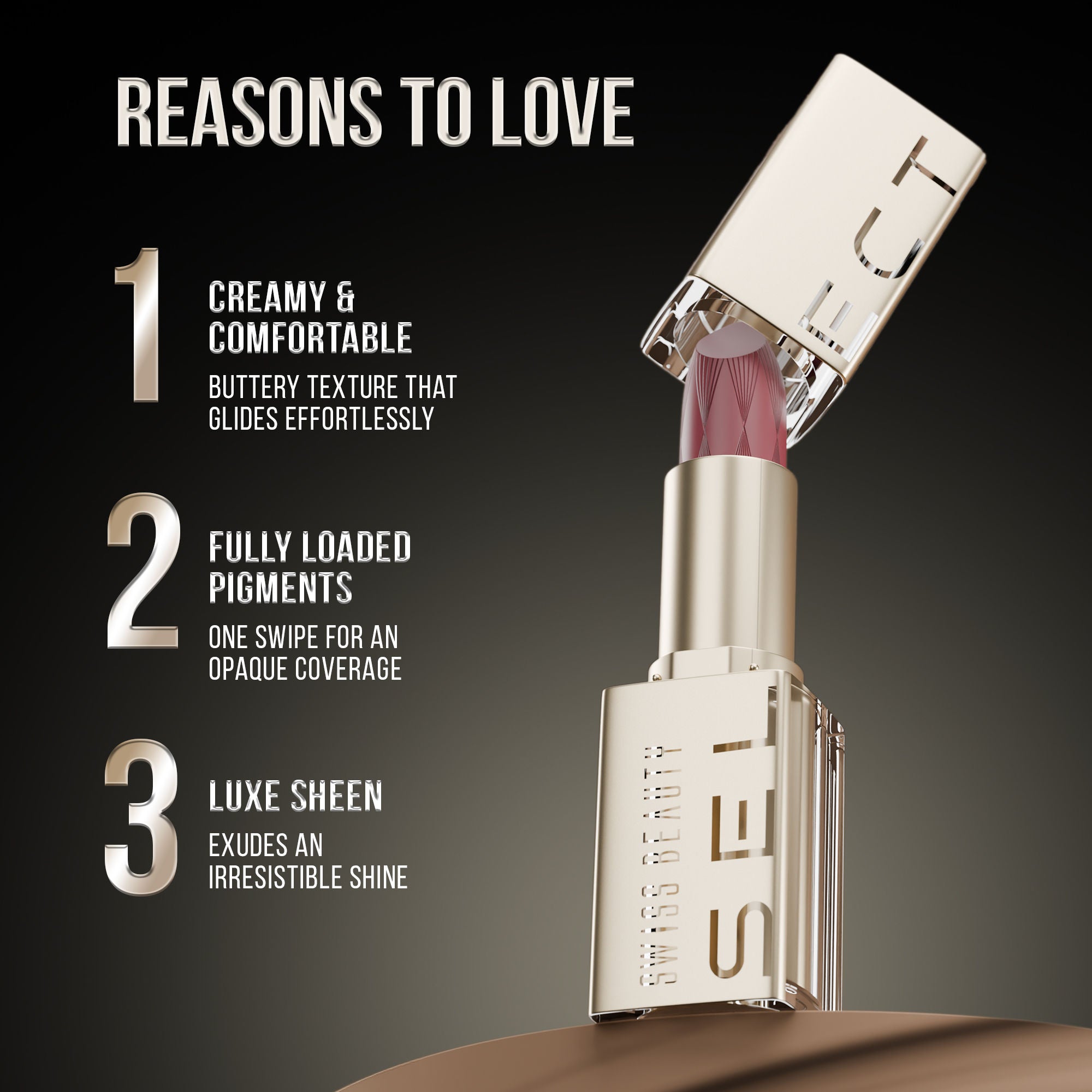 Swiss Beauty Select Creme Touch Hydrating Lipstick - 6 Majestic Mauve