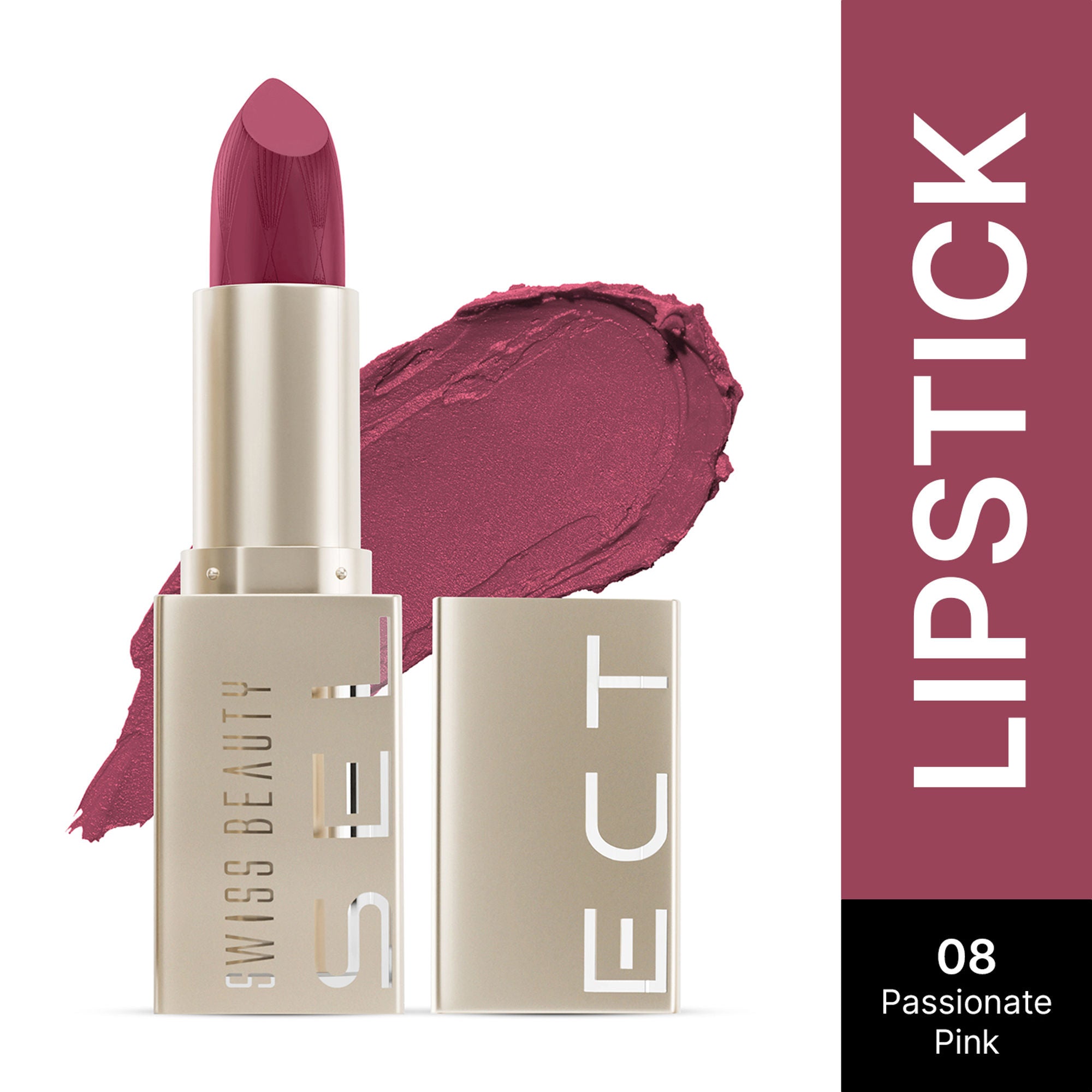 Swiss Beauty Select Creme Touch Hydrating Lipstick - 8 Passionate Pink