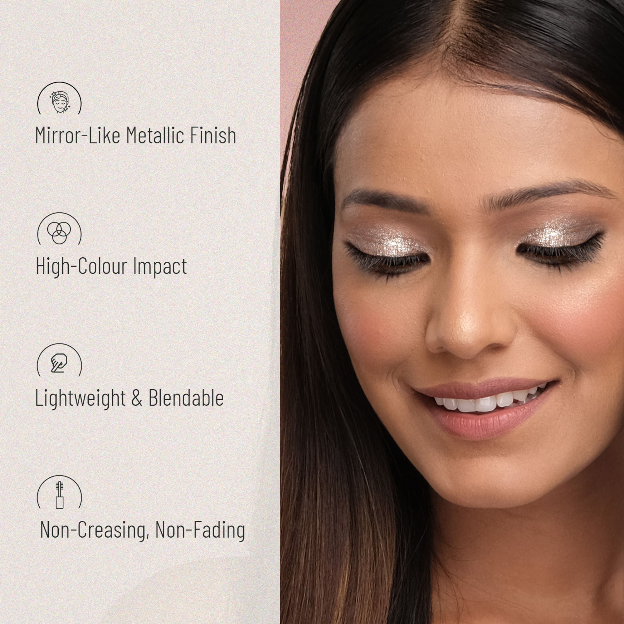 Swiss Beauty Metallic Liquid Eyeshadow - 05 Rose Gold Retro