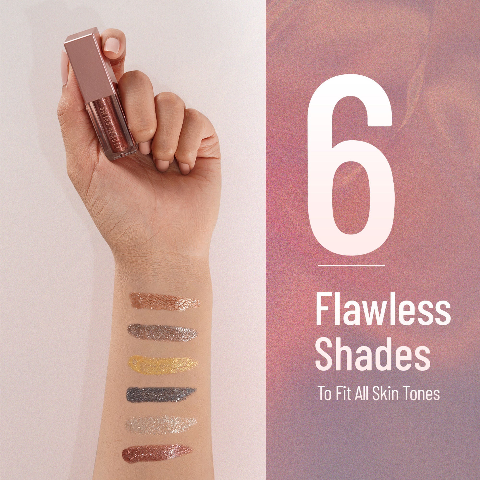 Swiss Beauty Metallic Liquid Eyeshadow - 05 Rose Gold Retro