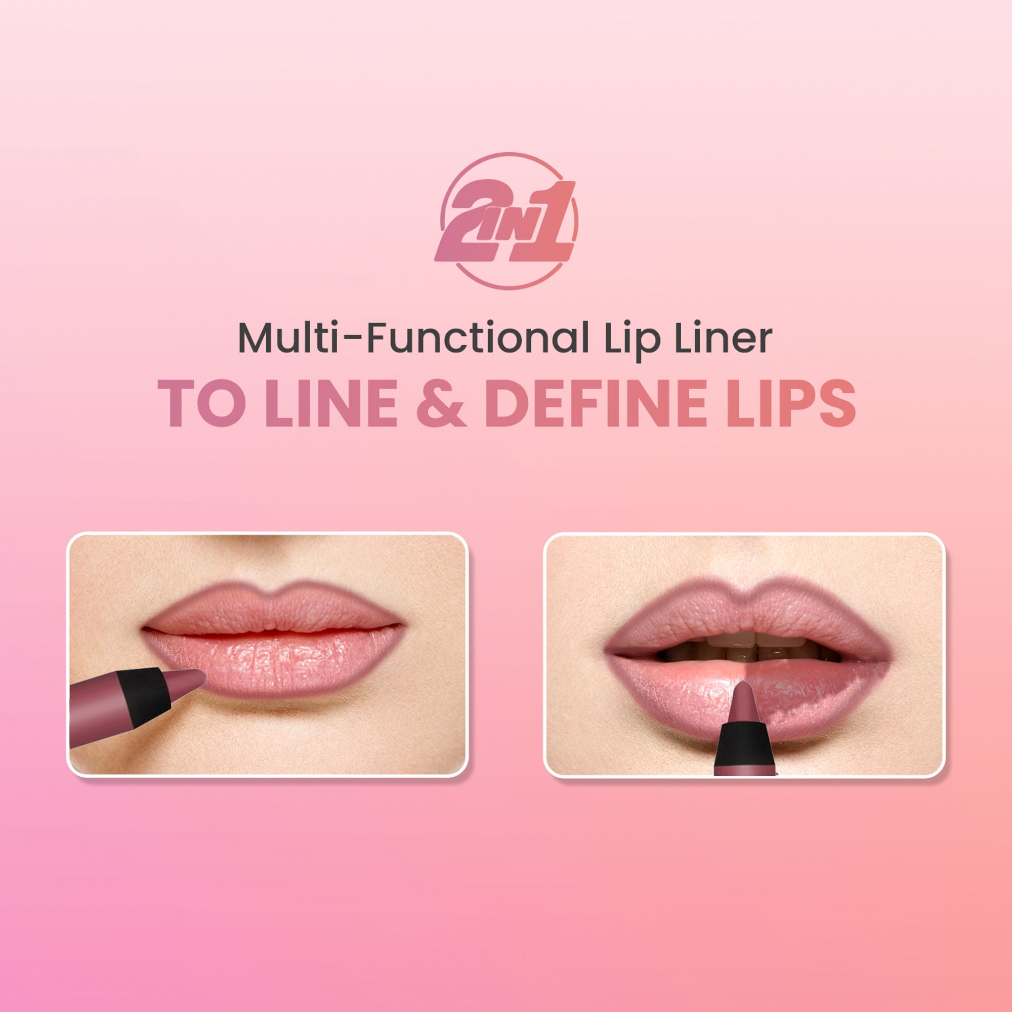 Swiss Beauty Two In One Lip Liner & Lip Filler - Clear Red
