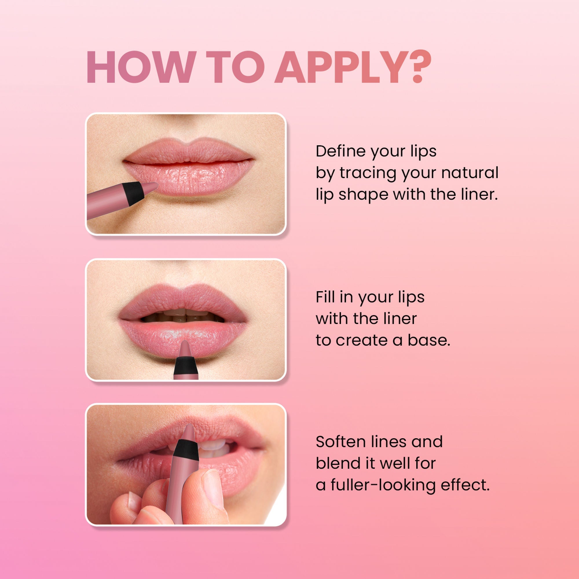 Swiss Beauty Two In One Lip Liner & Lip Filler - Clear Red