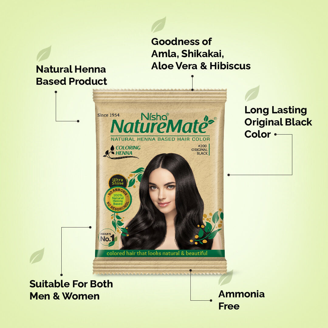Nisha Nature Mate Henna-Based Hair Color Powder Sachet (Pack of 10)