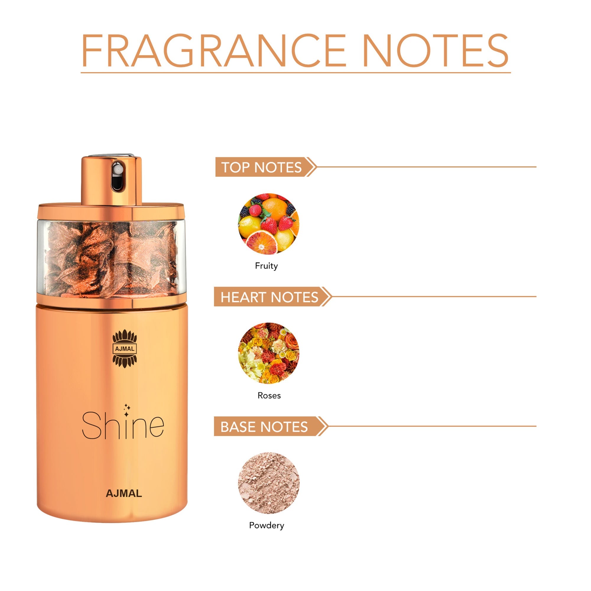 Ajmal India Shine Eau De Parfum for Women - Floral Fruity Musky Long-Lasting Perfume