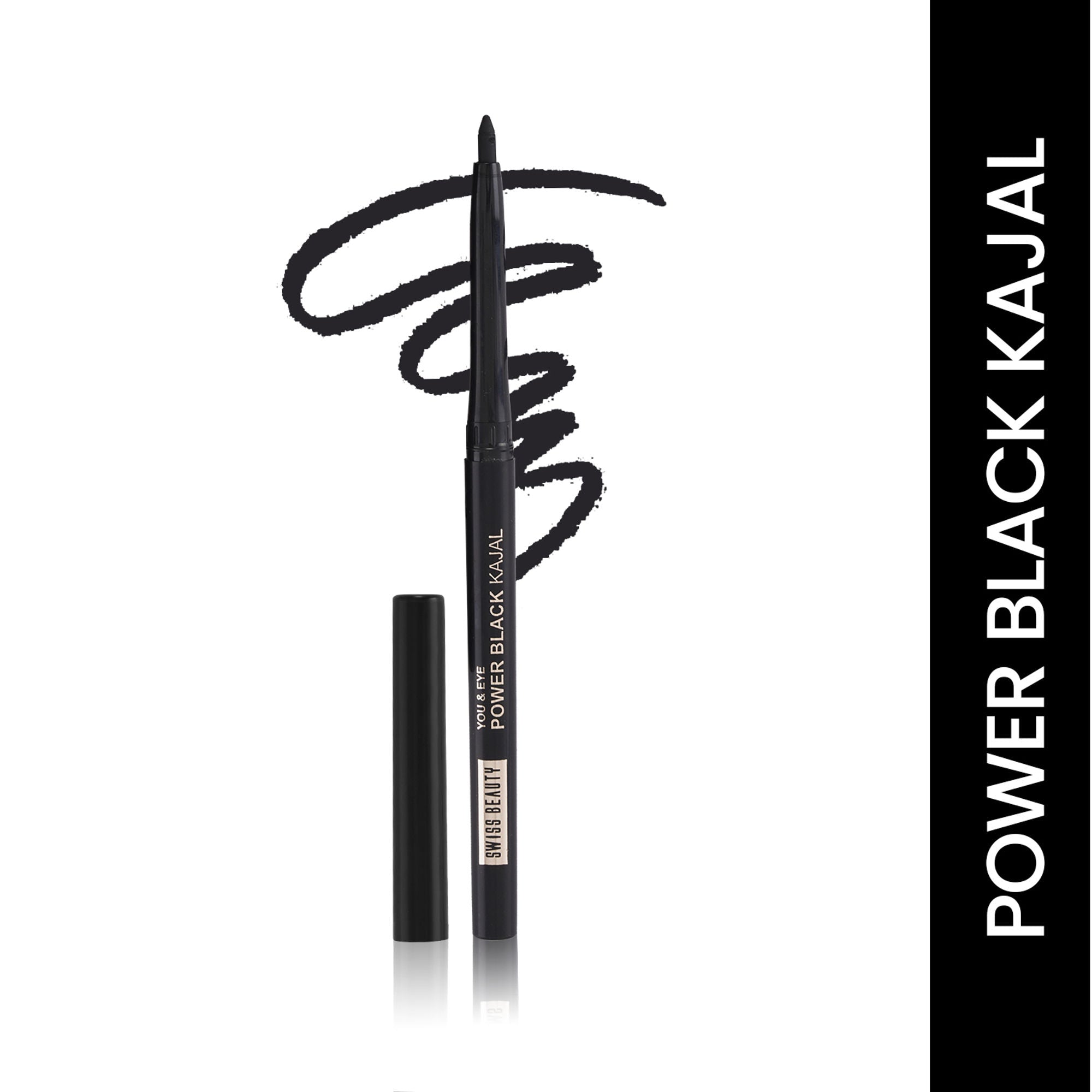 Swiss Beauty You & Eye Power ,24 Hours Stay ,Waterproof & Smudge-Proof Kajal With Vitamin E -Black