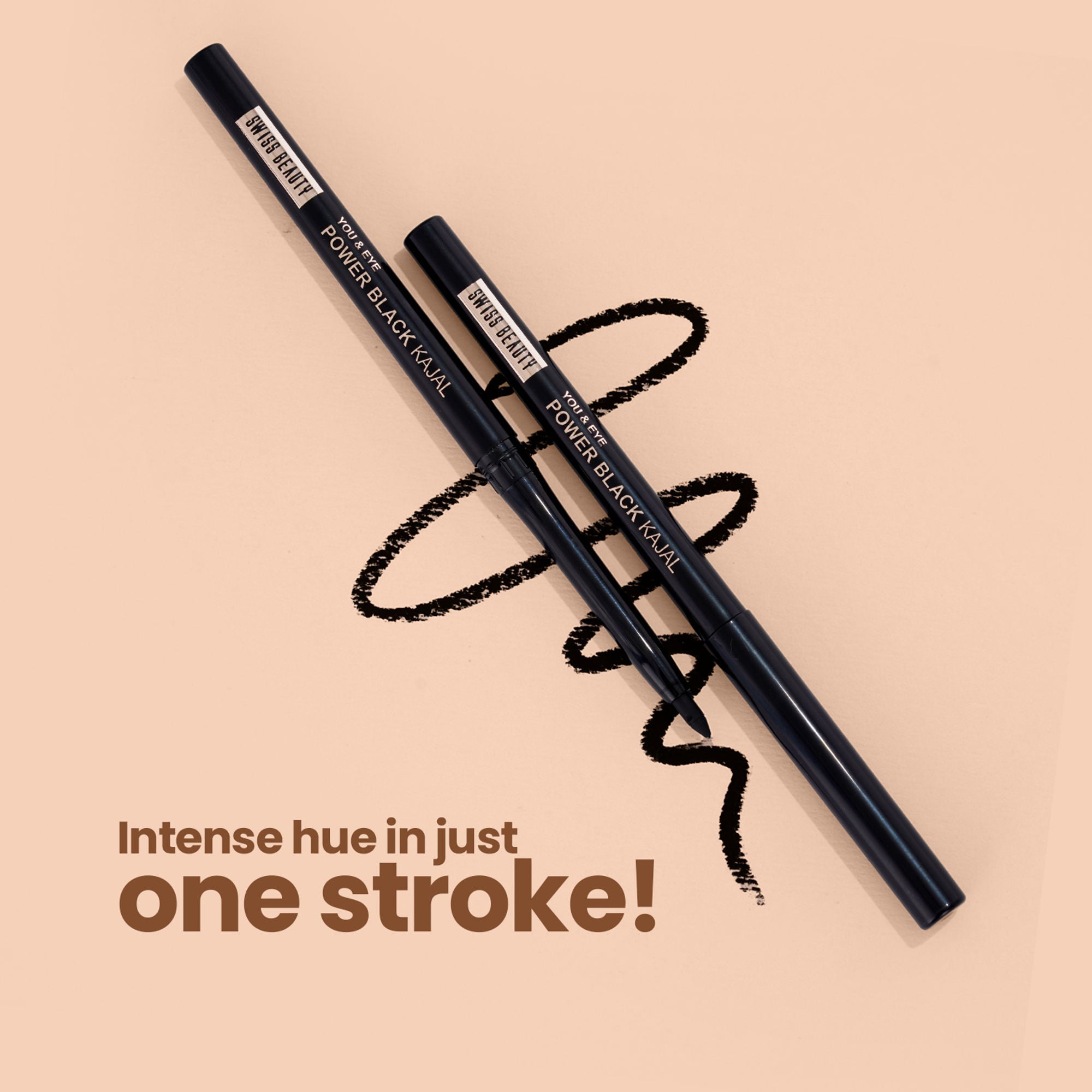 Swiss Beauty You & Eye Power ,24 Hours Stay ,Waterproof & Smudge-Proof Kajal With Vitamin E -Black