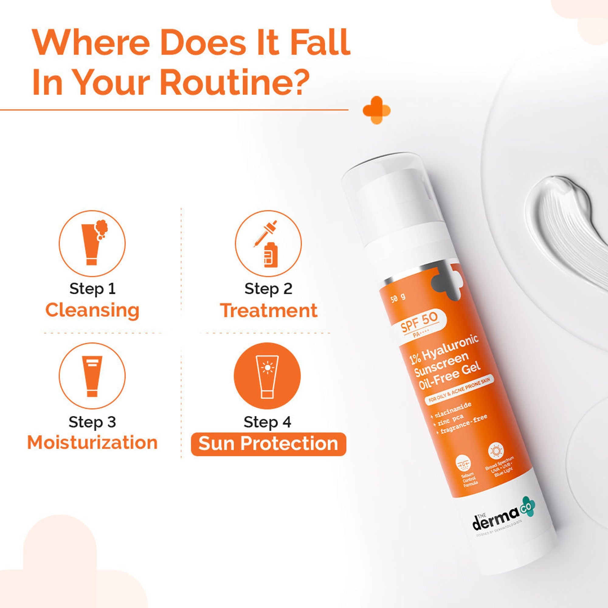 The Derma Co 1% Hyaluronic Sunscreen Oil-Free Gel With SPF 50 PA++++ For Oily In-Vivo tested