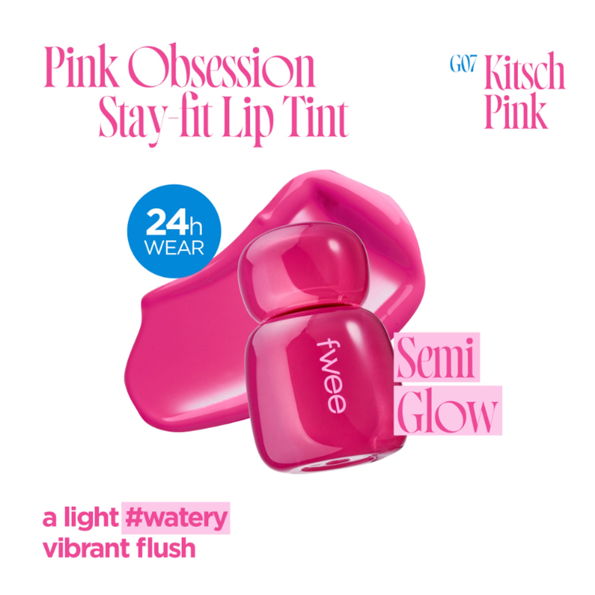 fwee Pink Obsession Stay-Fit Lip Tint - G07 Kitsch Pink