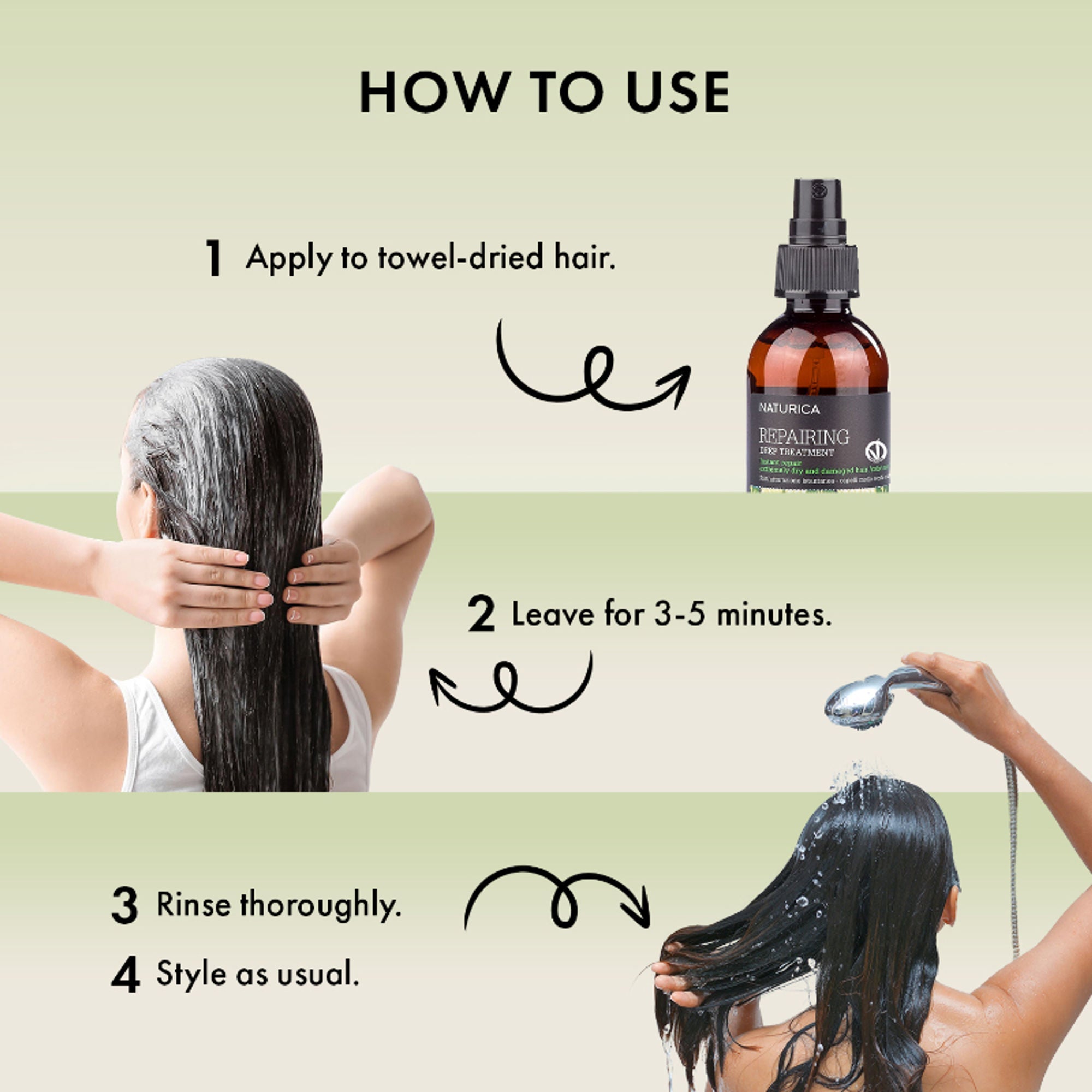 Naturica Repairing Deep Treatment for Damaged Hair, Detangle with Olive Oil & Vitamin E Formula
