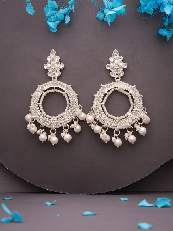 Tehzeeb Creation Gold Drop & Danglers Earring with Tika for Women & Girls Diamond, Pearl Brass Drops & Danglers THZ197
