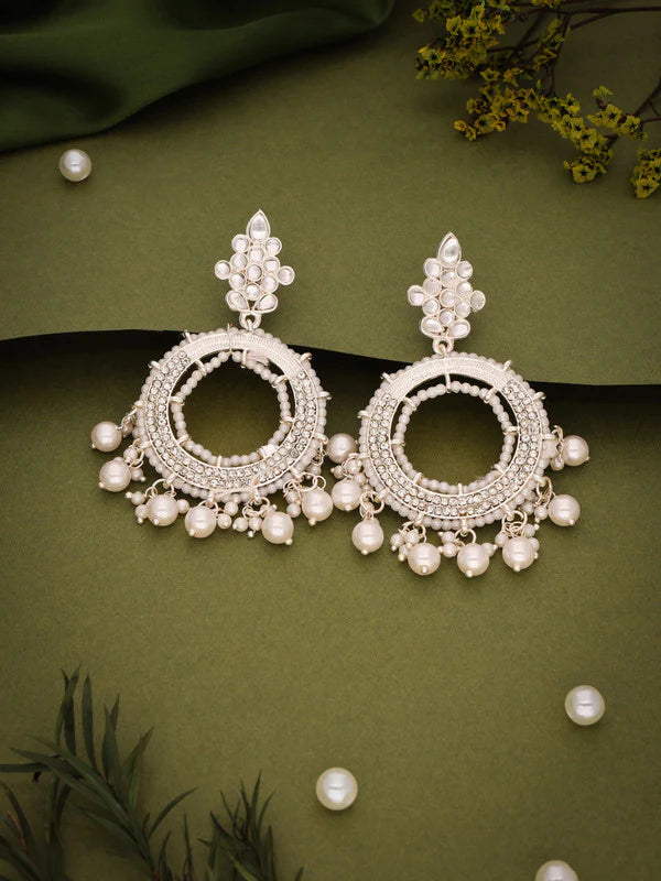 Tehzeeb Creation Gold Drop & Danglers Earring with Tika for Women & Girls Diamond, Pearl Brass Drops & Danglers THZ197