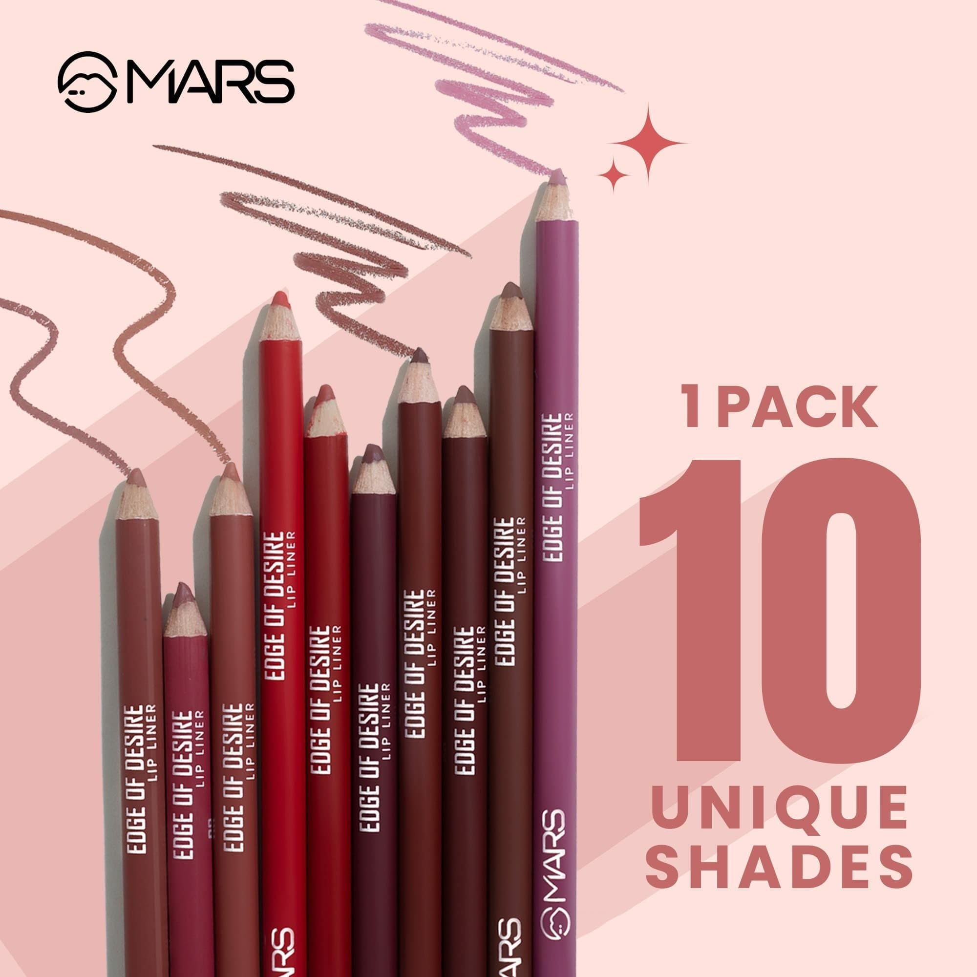 MARS Cosmetics Edge of Desire Lip Liner With Holder - Set B