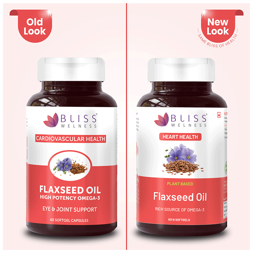 Bliss Welness Flaxseed Oil High Potency Omega-3 Softgel Capsule