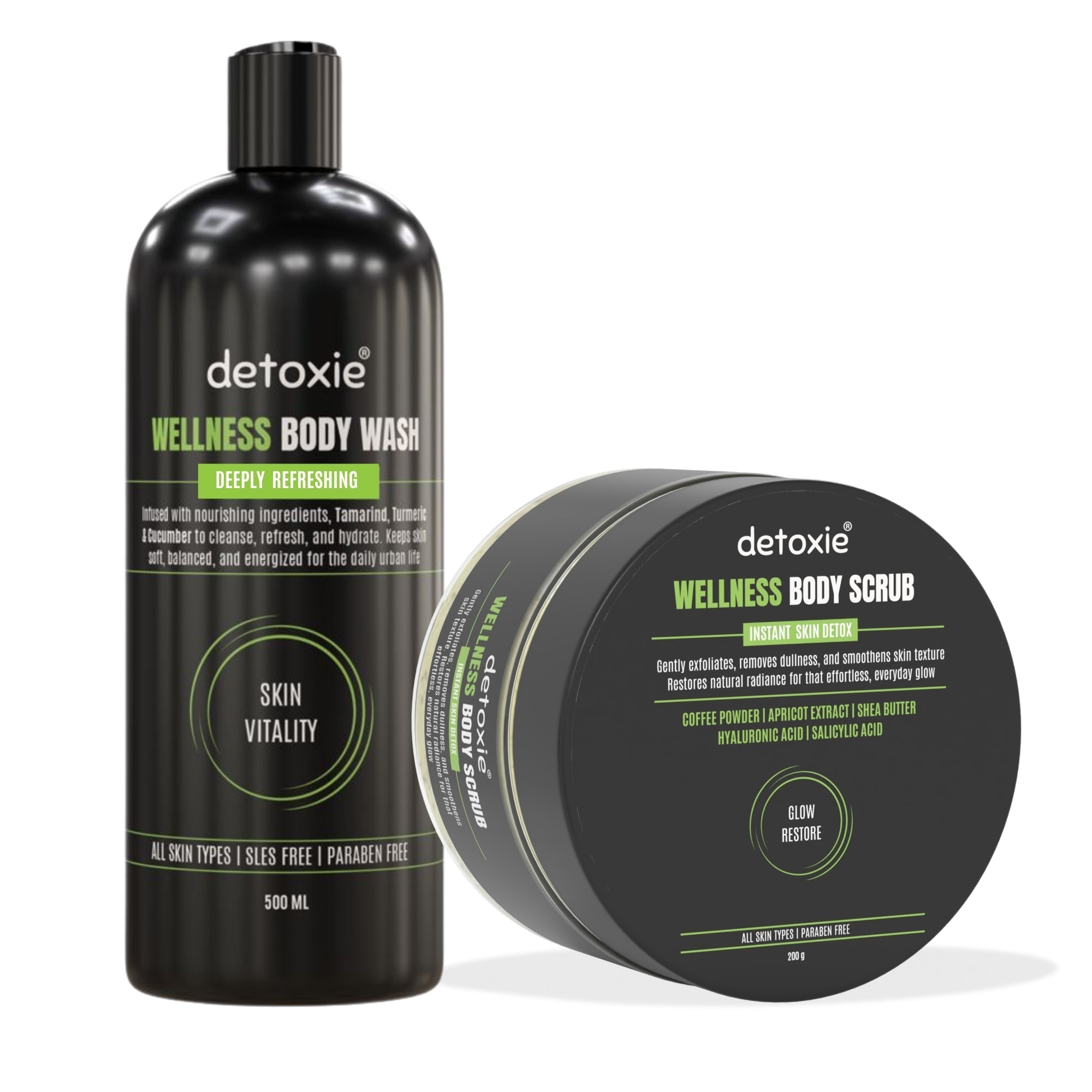 Detoxie Wellness Body Wash & Body Scrub Combo