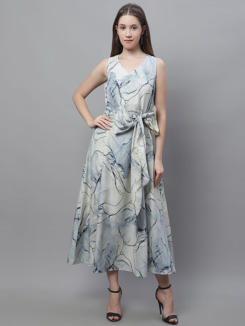 Women Blue Printed A-Line Dresses