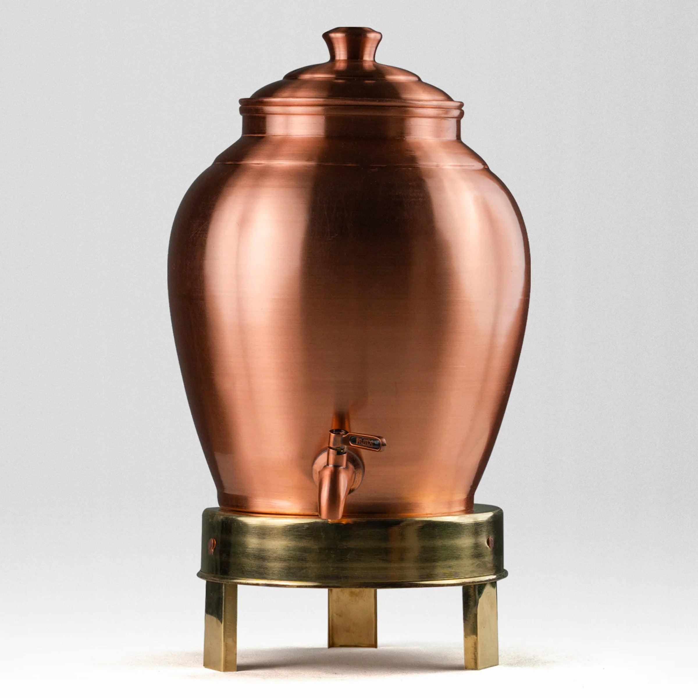 Health Smith Pure Copper Kiwi Water Dispenser with Brass Stand