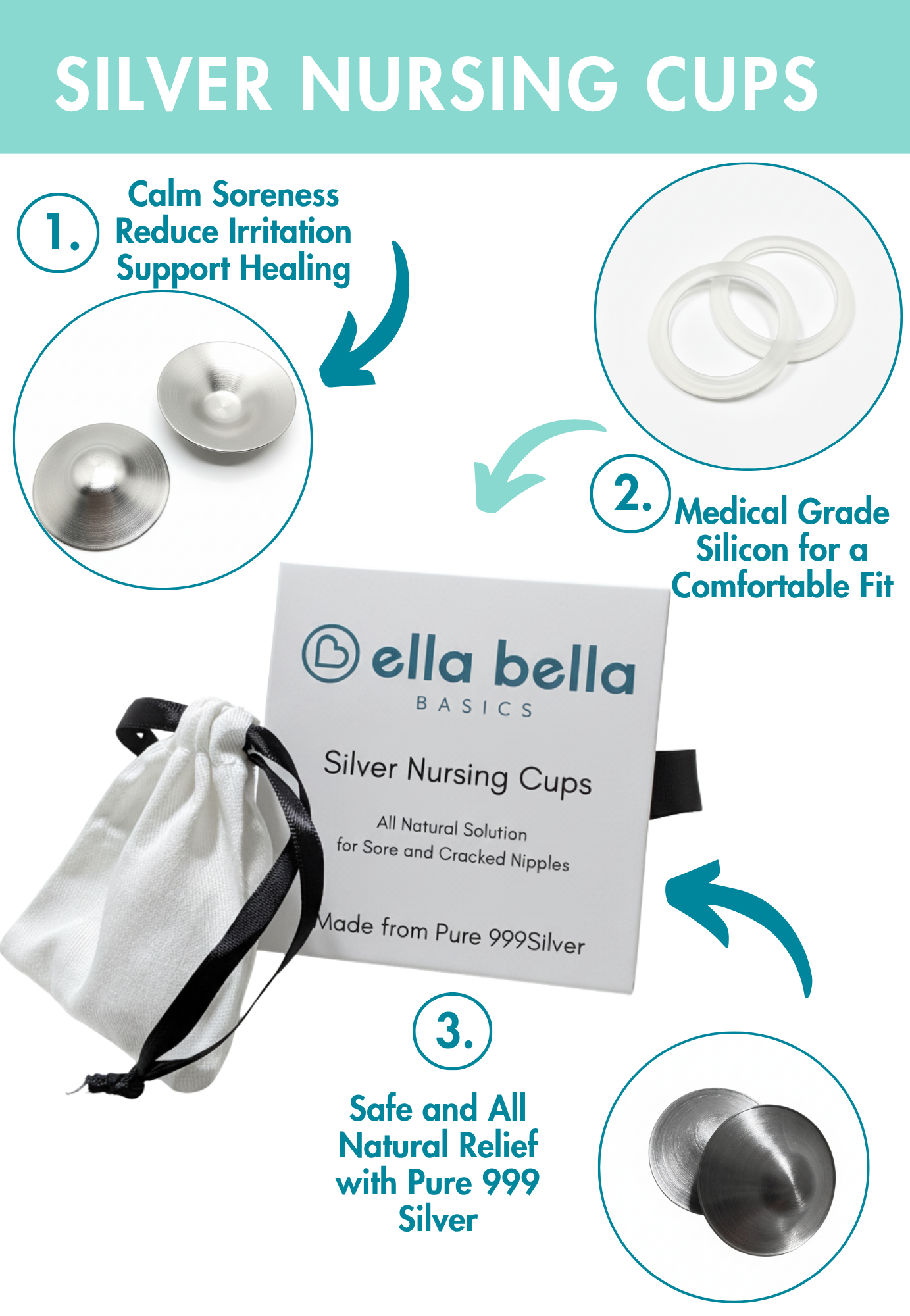 Silver Nursing Cups