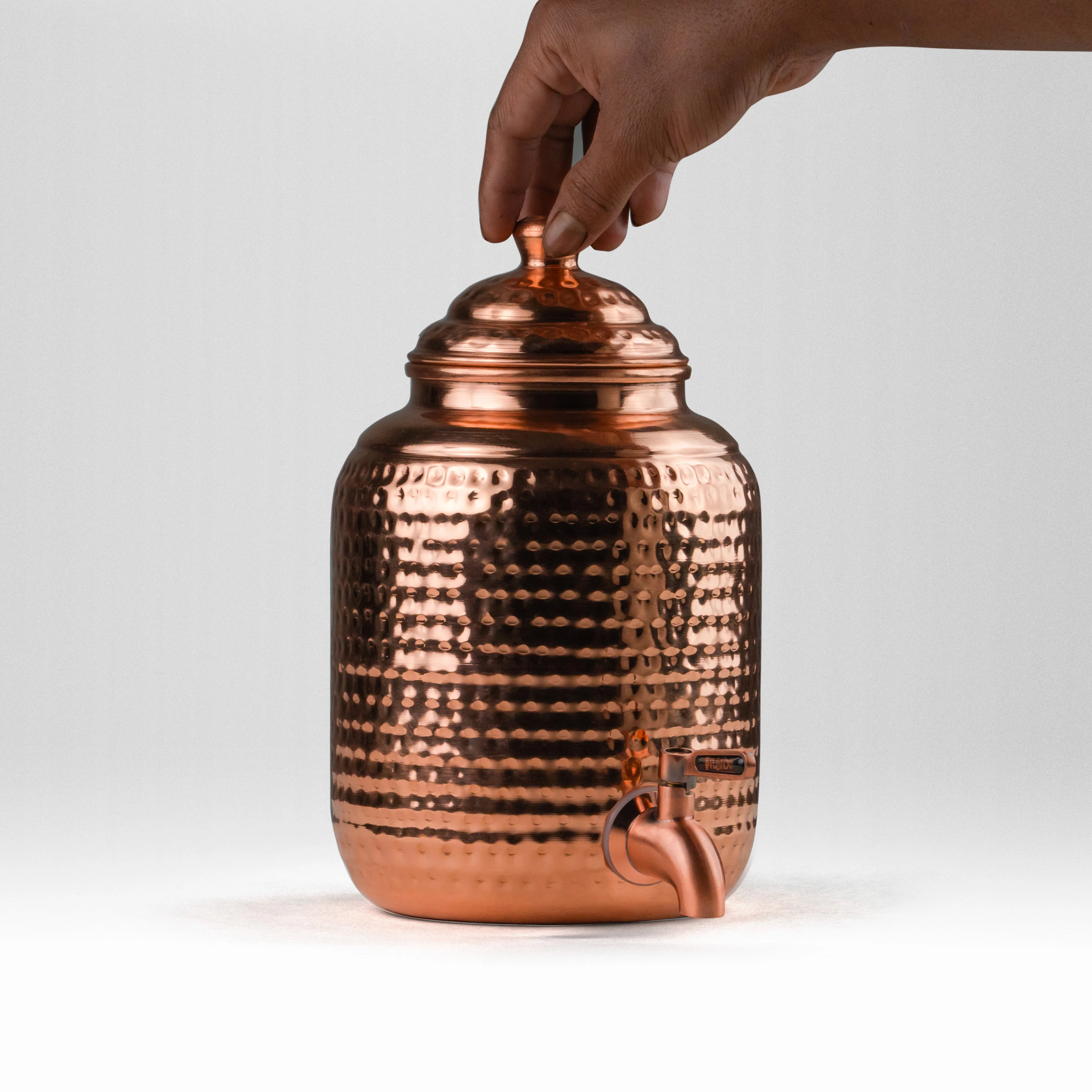 Health Smith Pure Copper Pineapple Water Dispenser with Brass Stand