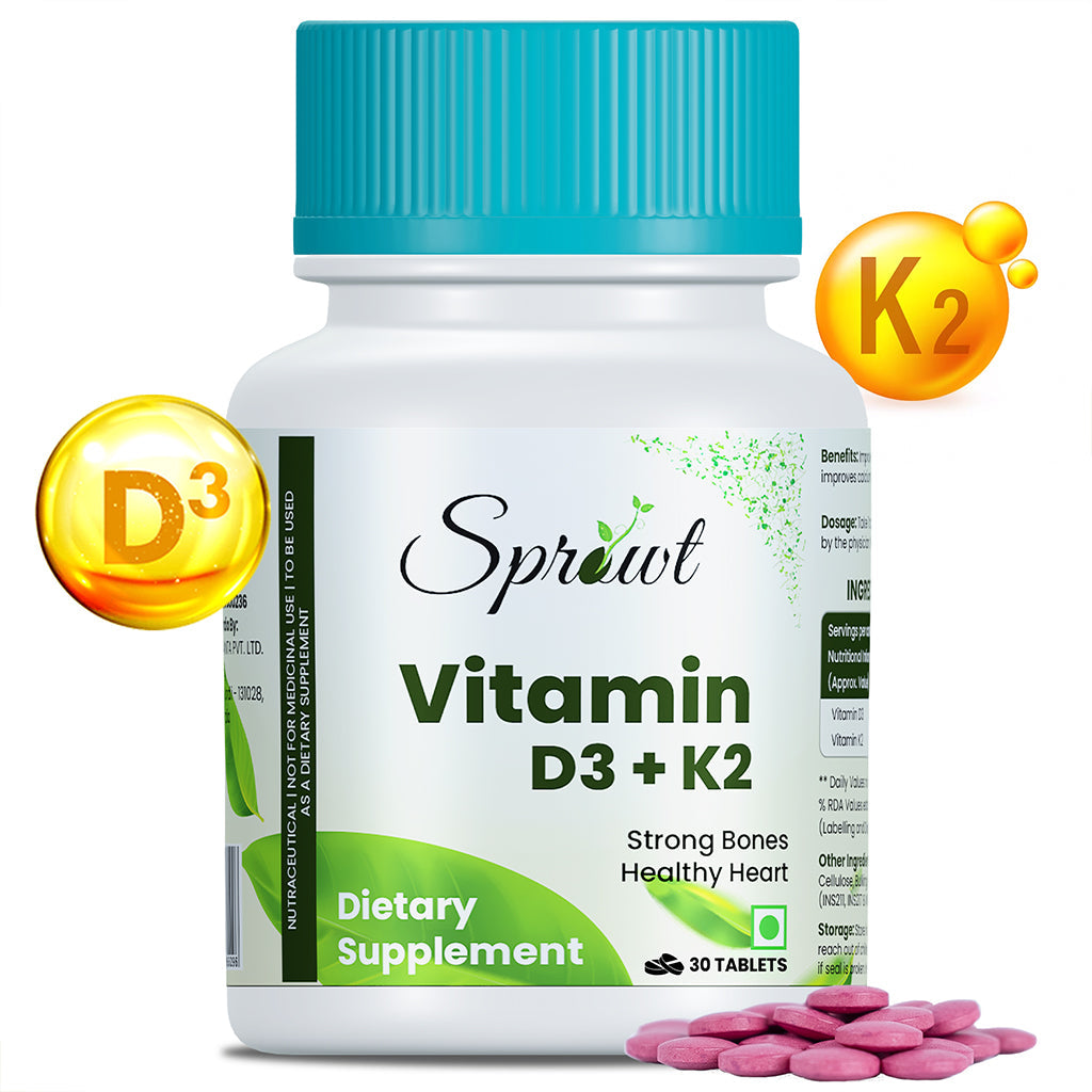 Sprowt Vitamin D3 + K2 Help in Strong Bones Tablets