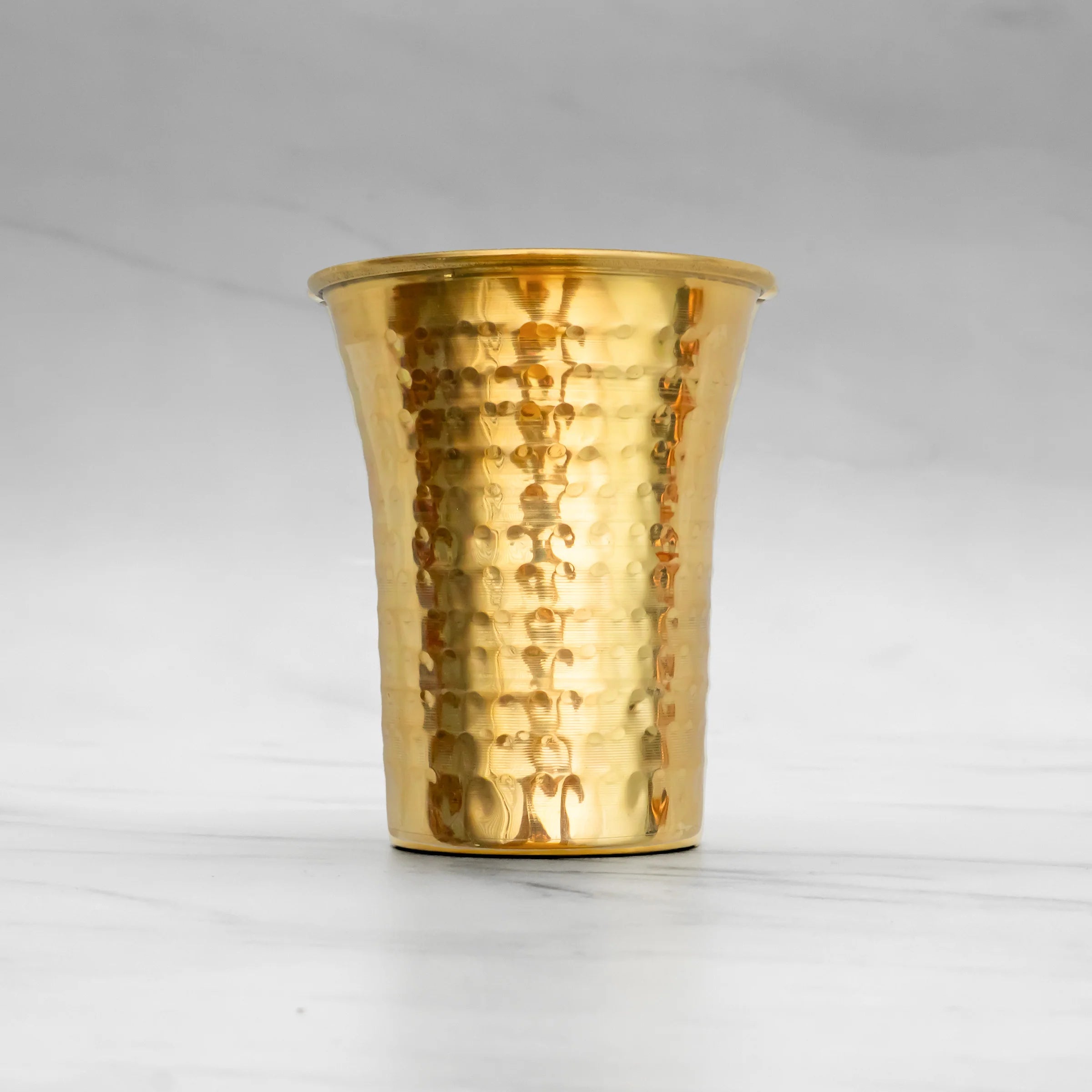 Health Smith Pure Brass Waterfall Glass with Hammered Finish