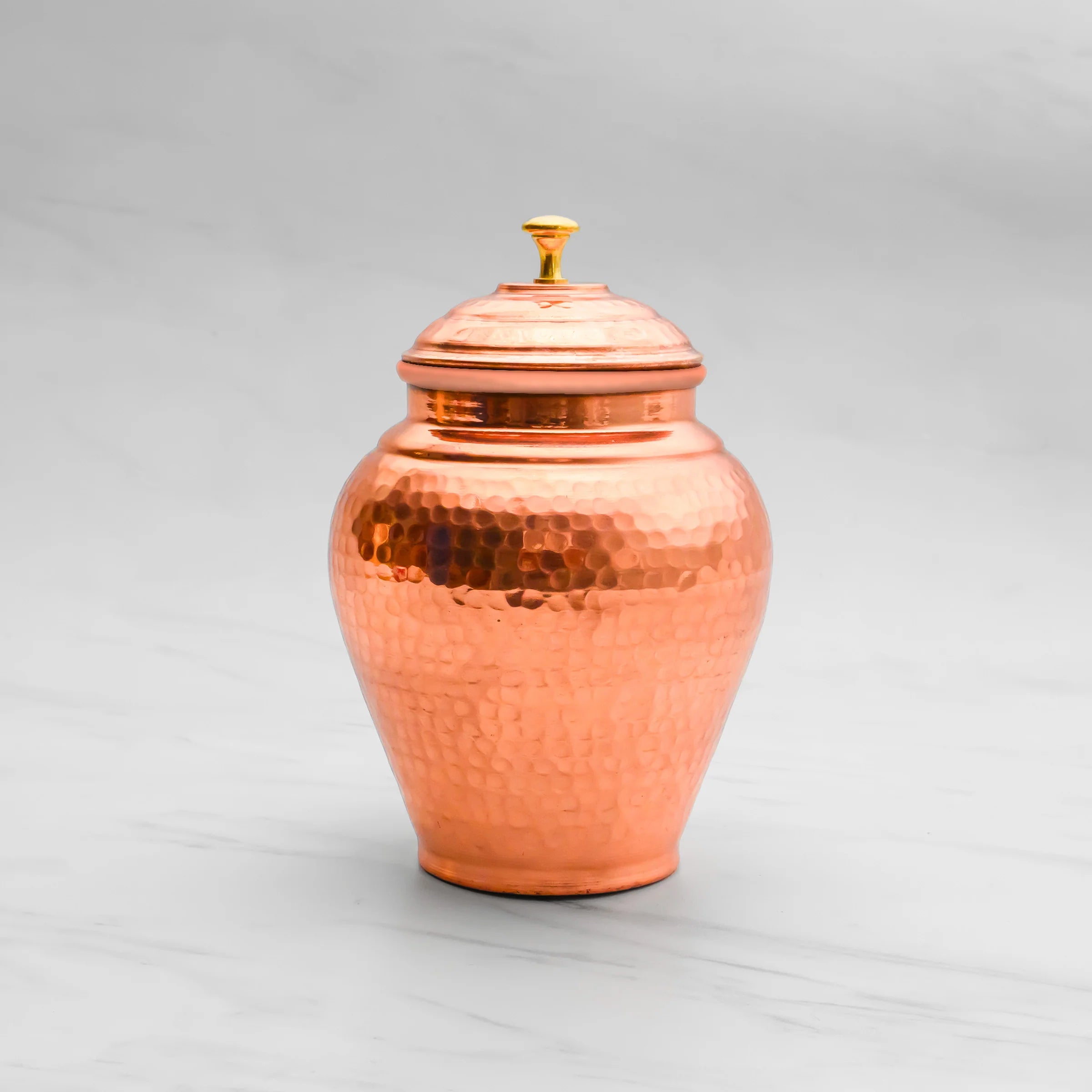 Health Smith Pure Copper Kiwi Jar Vintage | Copper Pot for Water, Chocolates, Dry Fruits | Vintage - Hammered