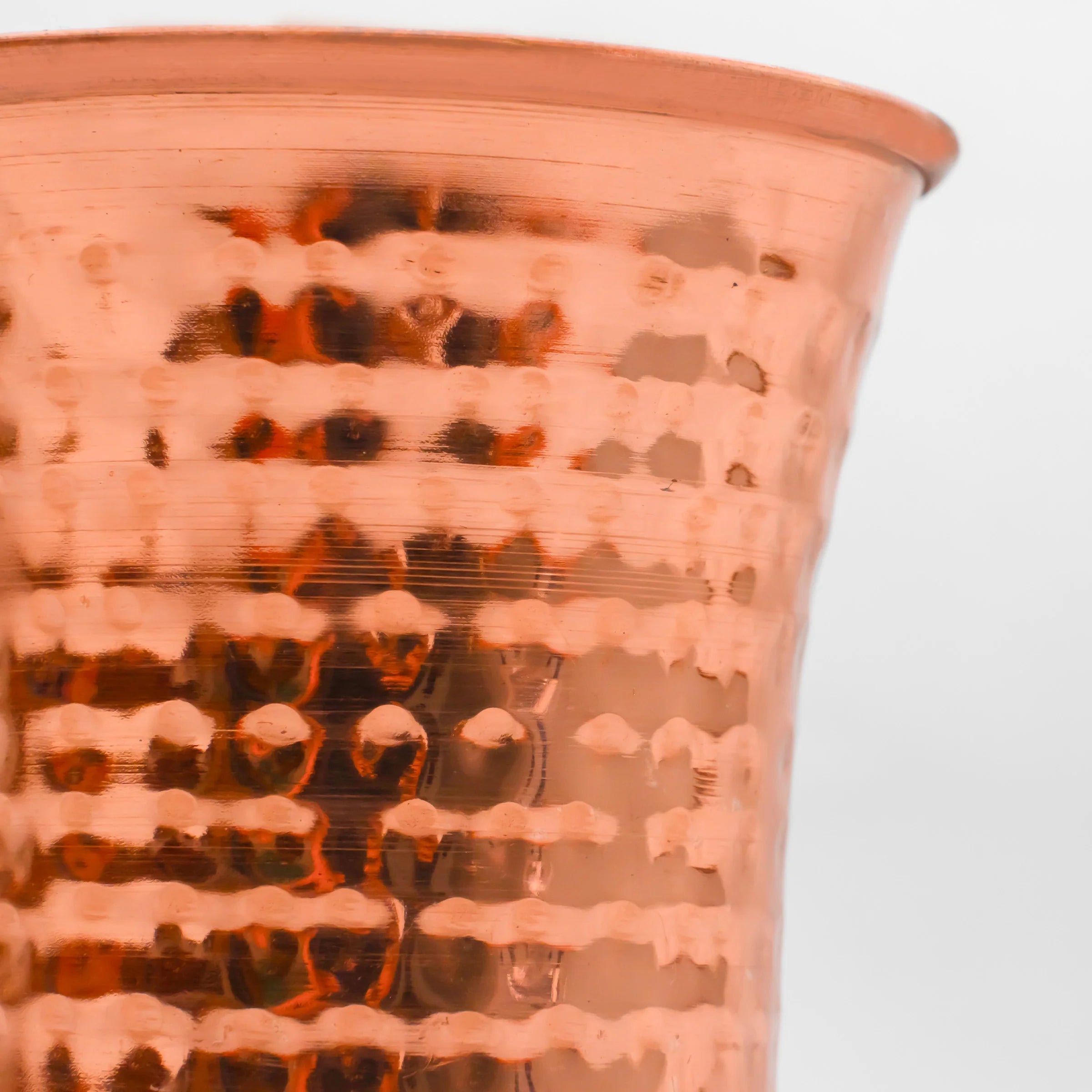 Health Smith Pure Copper Waterfall Glass with Hammered Finish