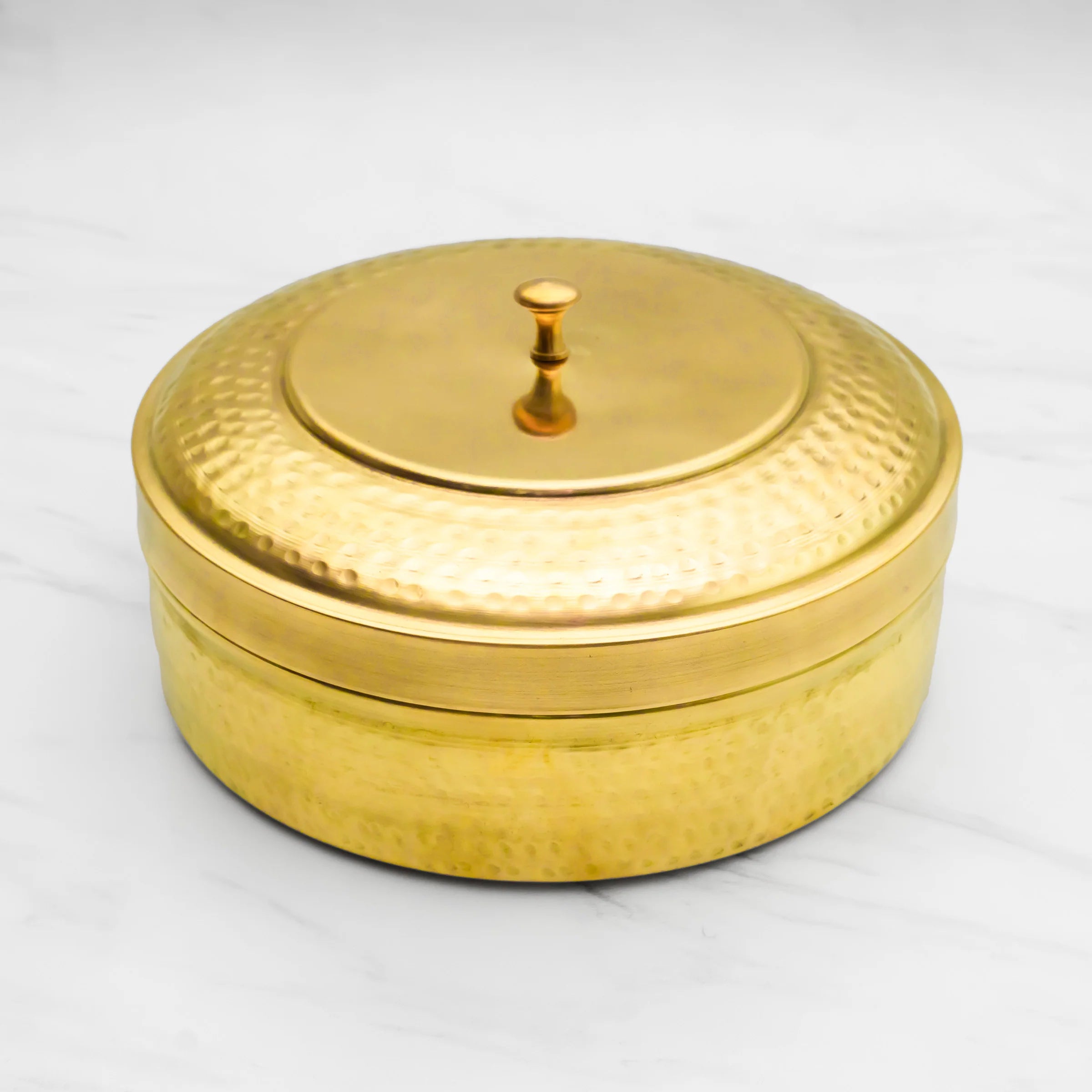 Health Smith Pure Brass Masala Dabba/Spice Box Dabba for Kitchen - 7 Containers and 1 Spoon - Lead-Free & Harmless