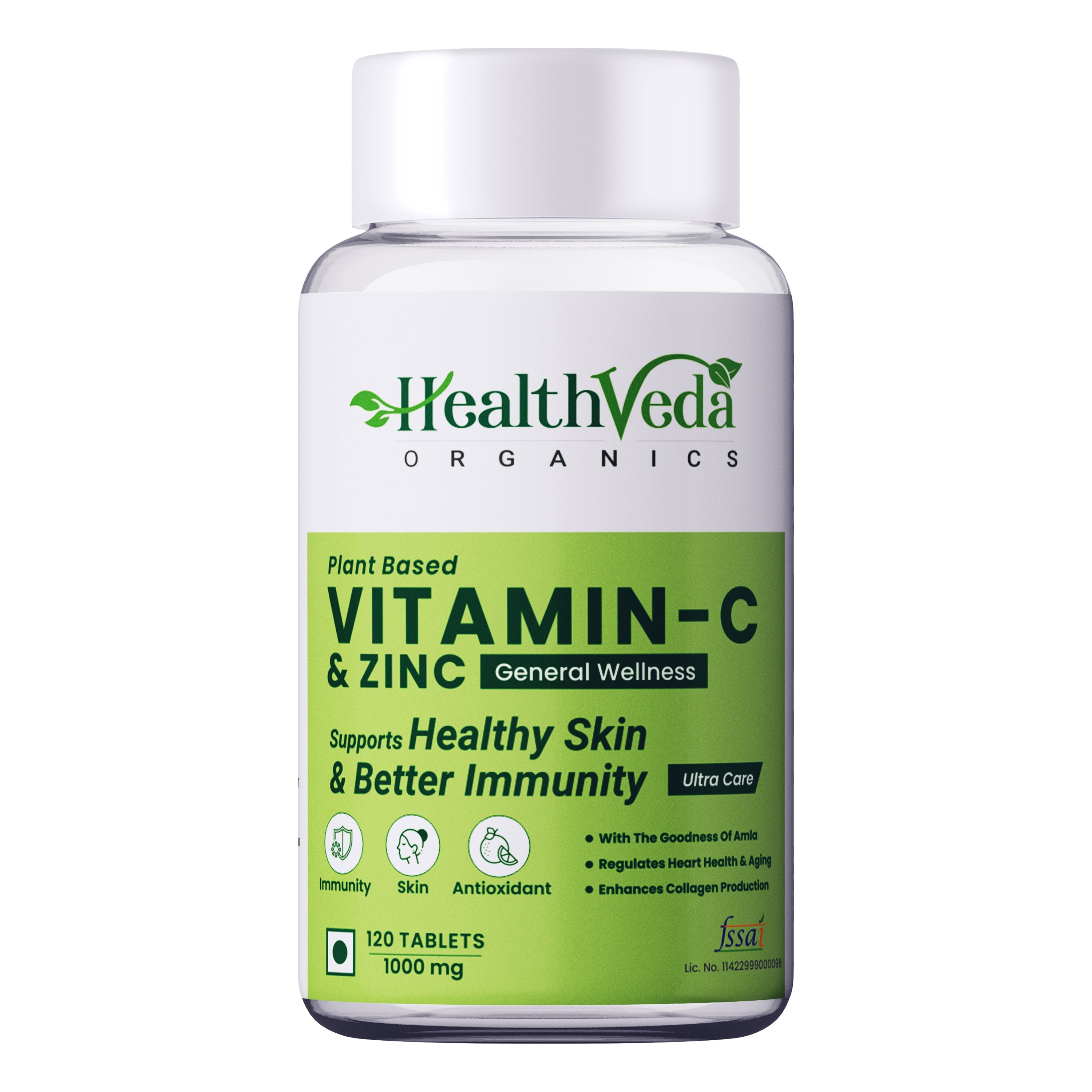 Health Veda Organics Natural Vitamin C Tablets For Skin & Health