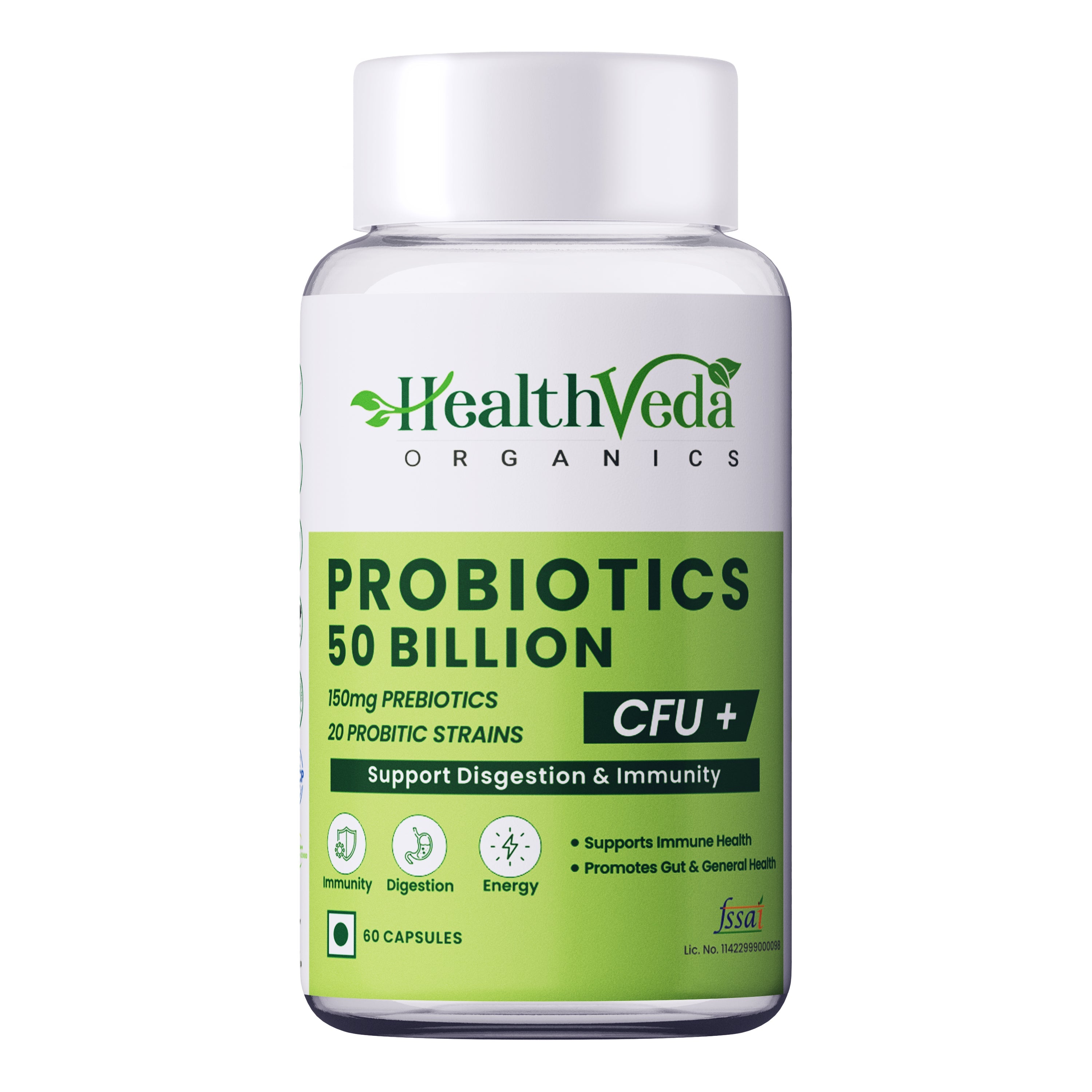 Health Veda Organics Probiotics 50 Billion Veg Capsules