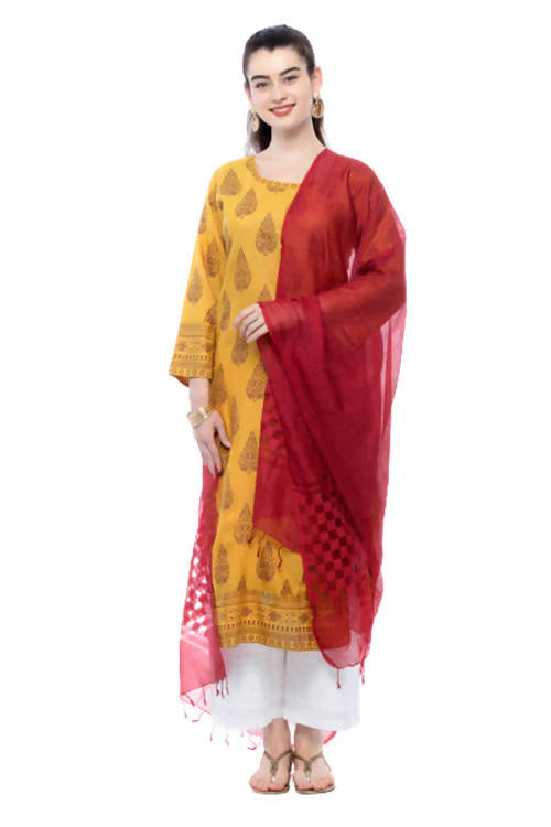 Mominos Fashion Maroon Buta Cut Dupatta