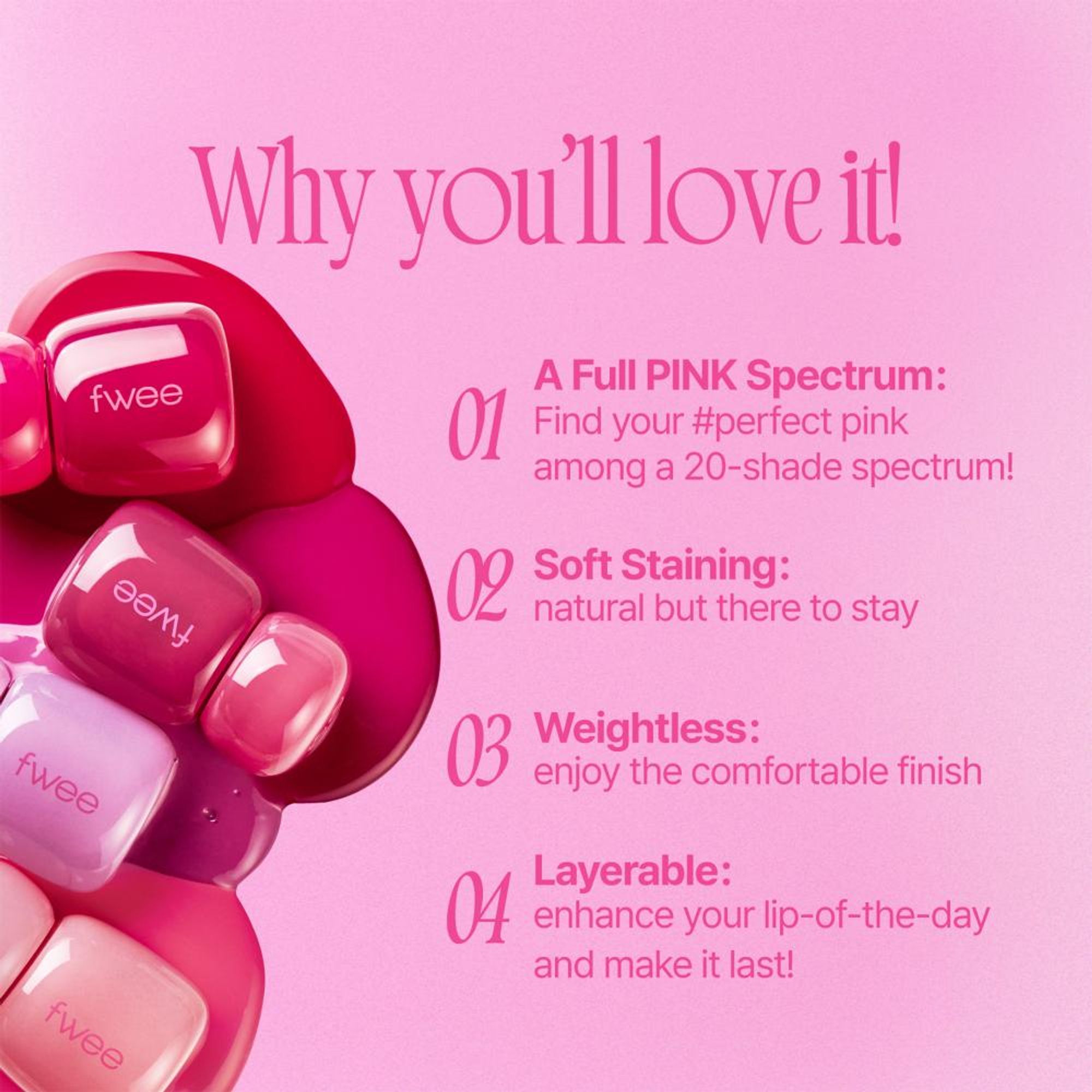 fwee Pink Obsession Stay-Fit Lip Tint - G08 Tag Pink