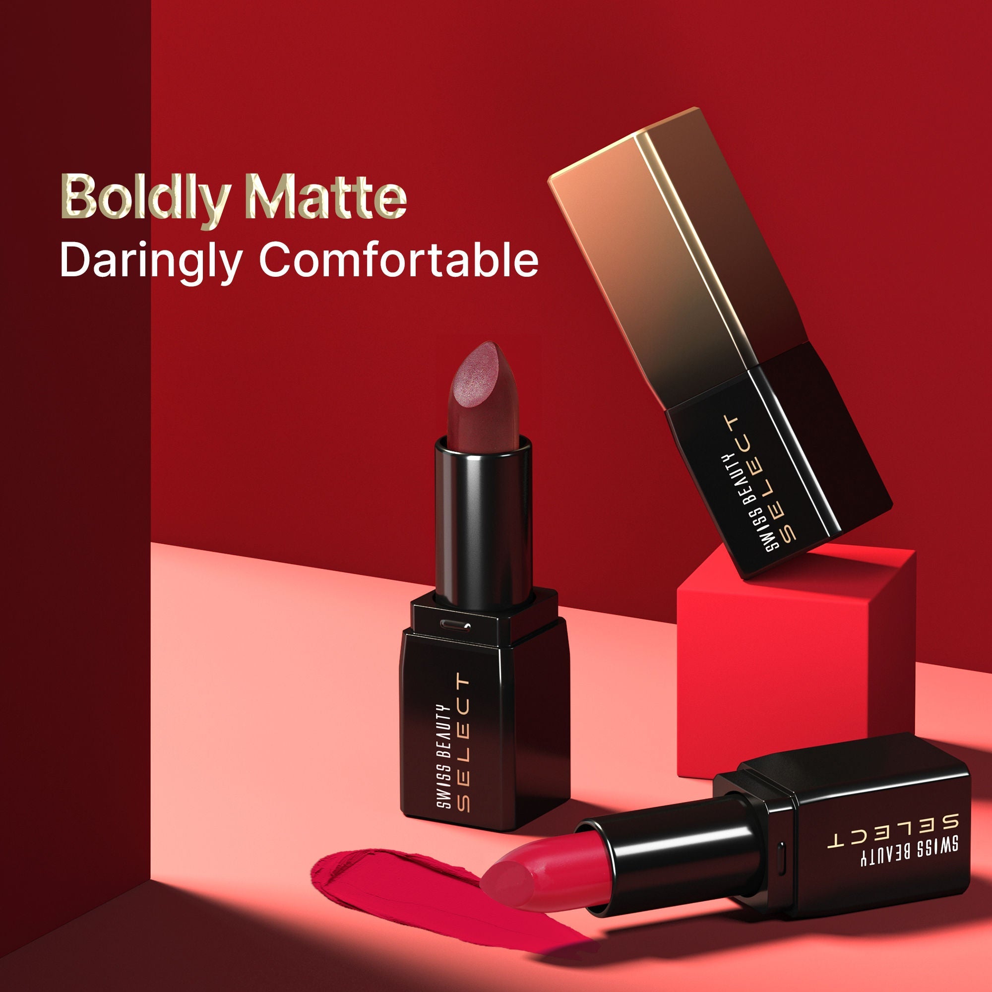 Swiss Beauty Select Dare To Matte Lipstick - 12 Red Lounge