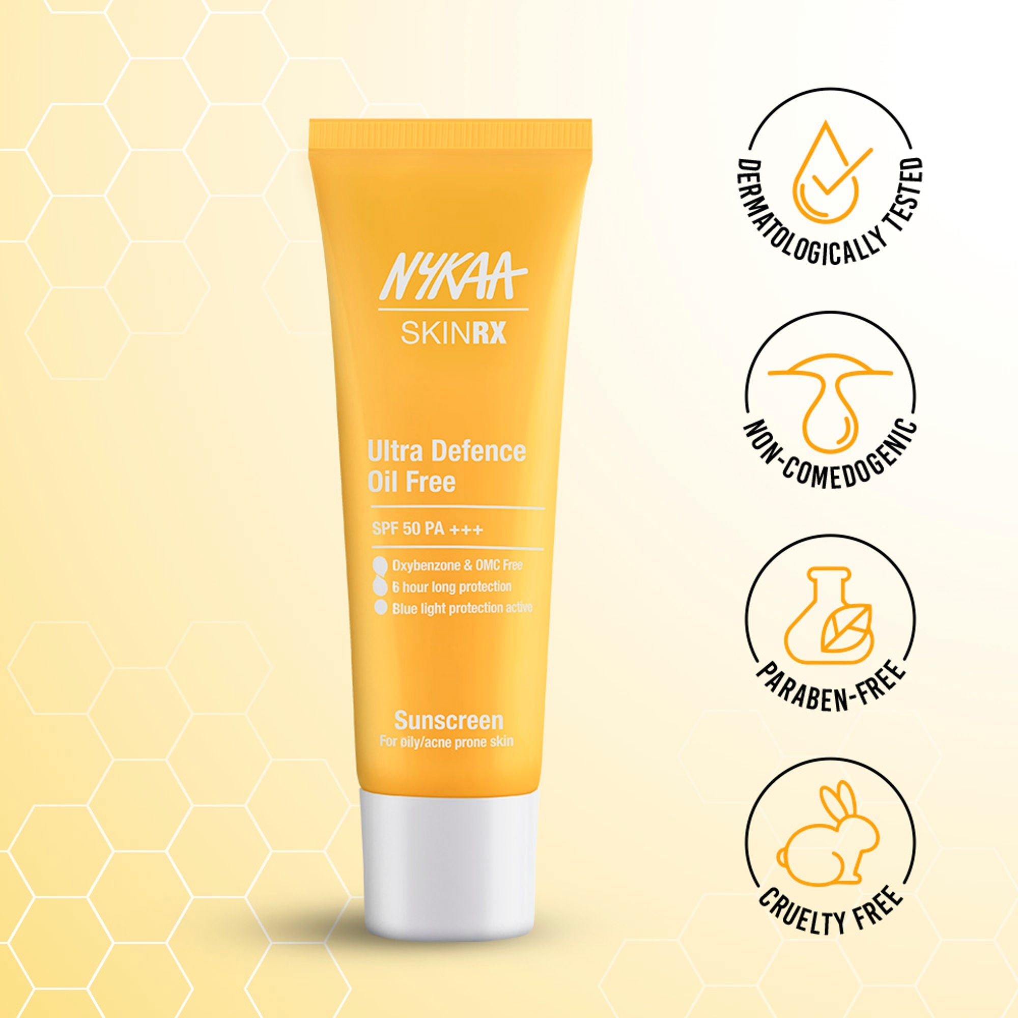 Nykaa SKINRX Ultra Defence Oil-Free Sunscreen for Lightweight, Non-Greasy, No White Cast