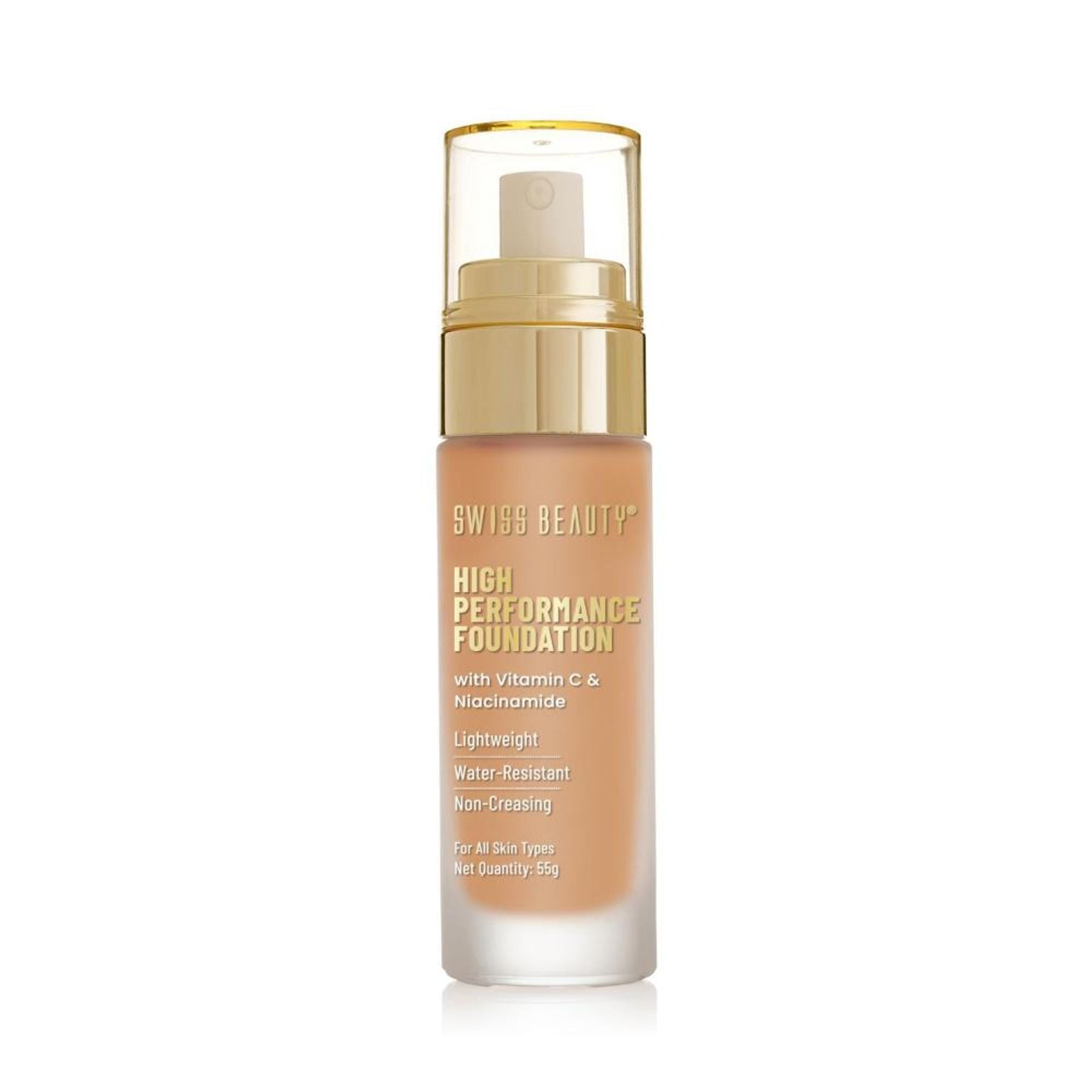Swiss Beauty High Performance Foundation With Vitamin C & Niacinamide Light-Weight - 08 Sun Beige