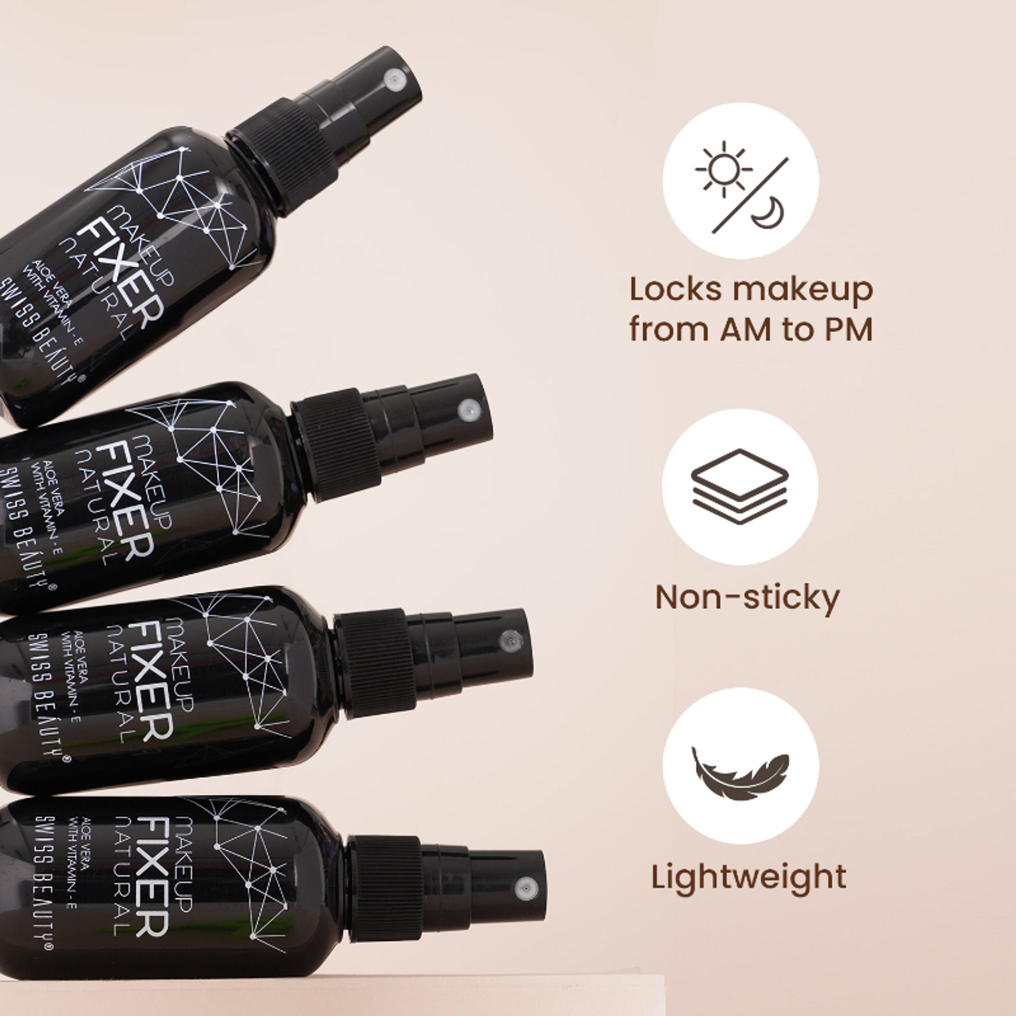 Swiss Beauty Long Lasting Professional Makeup Fixer Setting Spray With Vitamin E & Aloe Vera