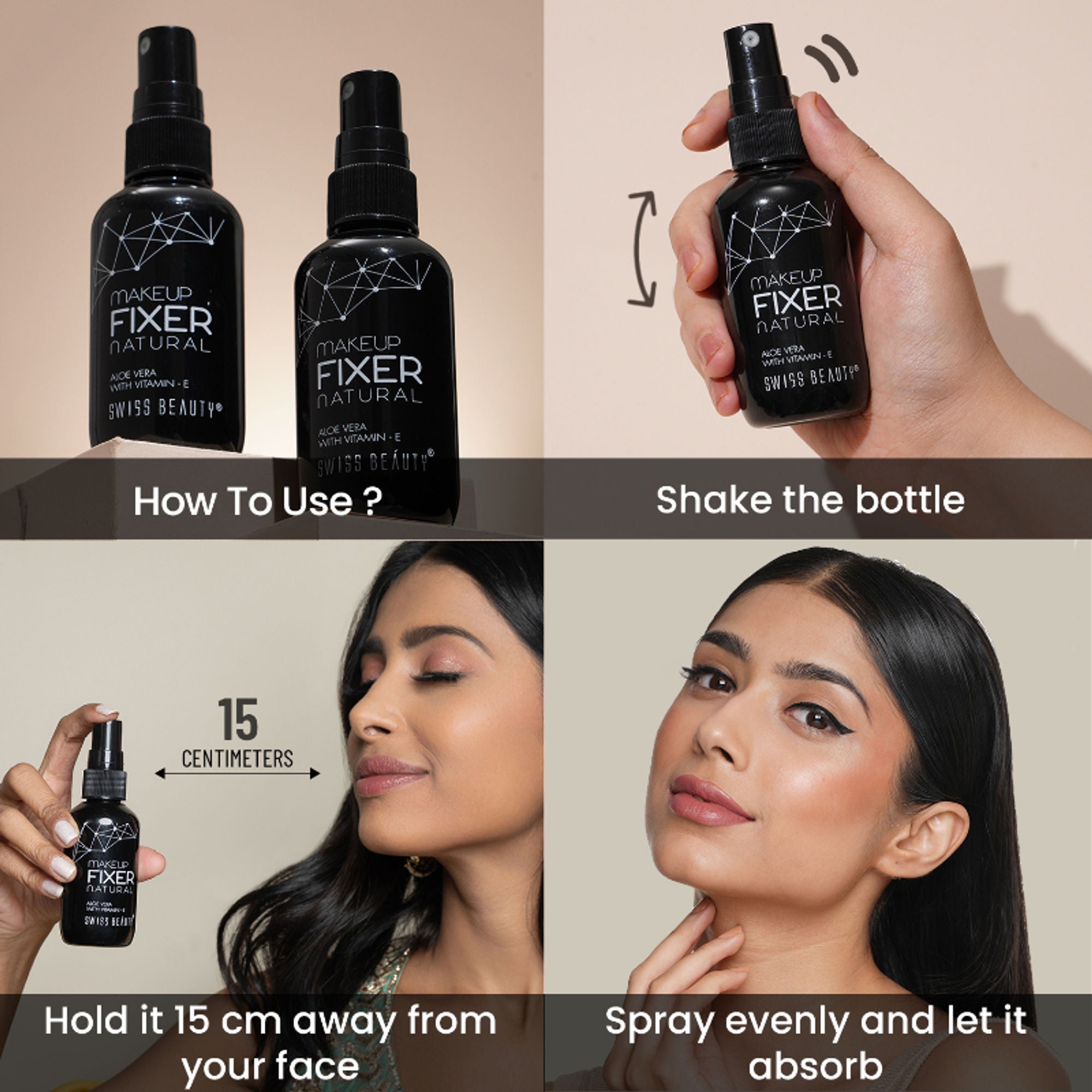 Swiss Beauty Long Lasting Professional Makeup Fixer Setting Spray With Vitamin E & Aloe Vera