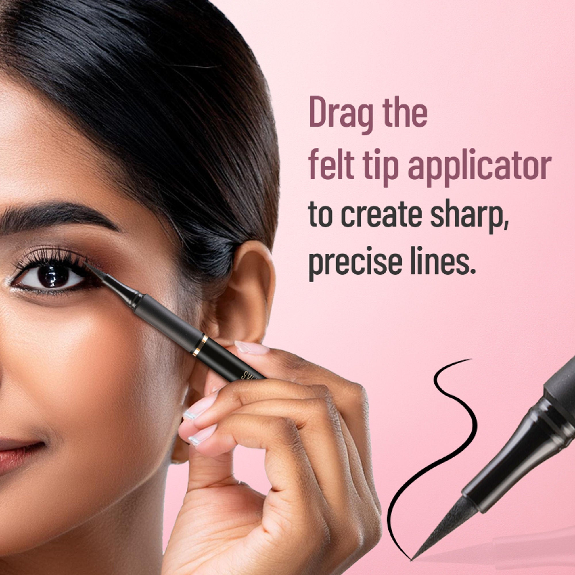 Swiss Beauty Bold Felt Tip Eyeliner - Jet Black