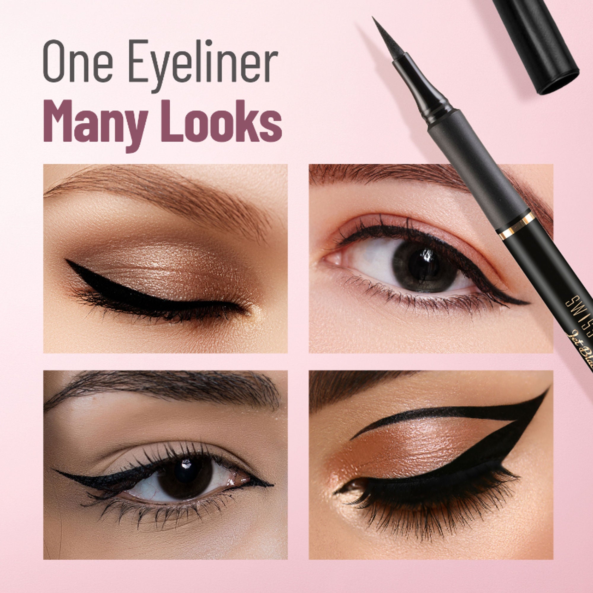 Swiss Beauty Bold Felt Tip Eyeliner - Jet Black