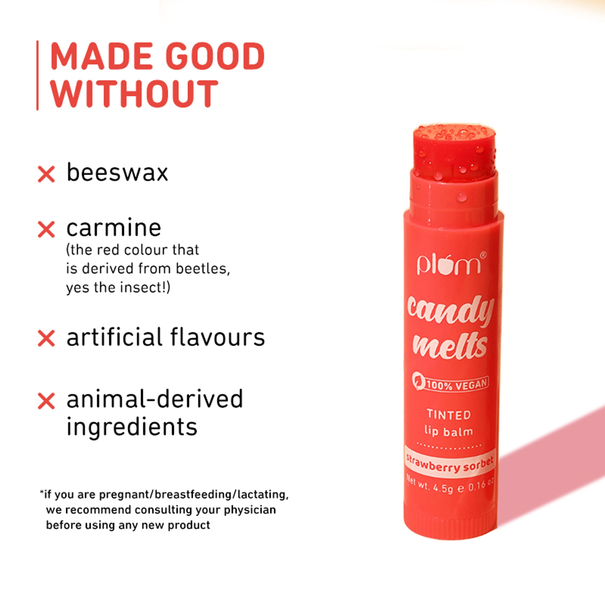 Plum Candy Melts Tinted Lip Balm - Strawberry Sorbet