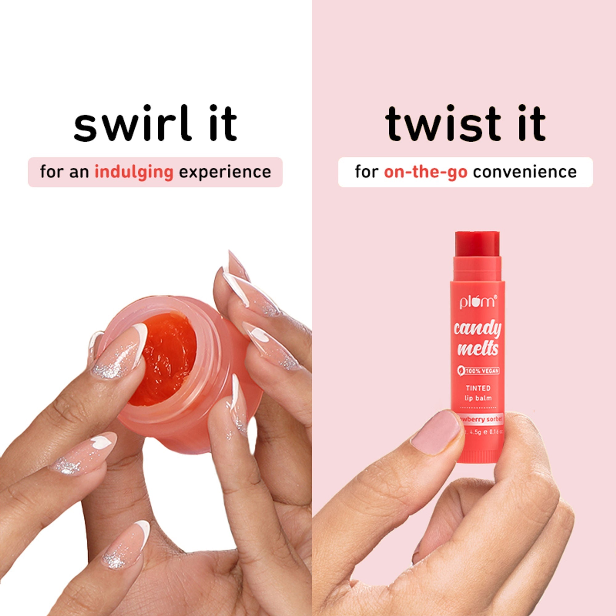 Plum Candy Melts Tinted Lip Balm - Strawberry Sorbet